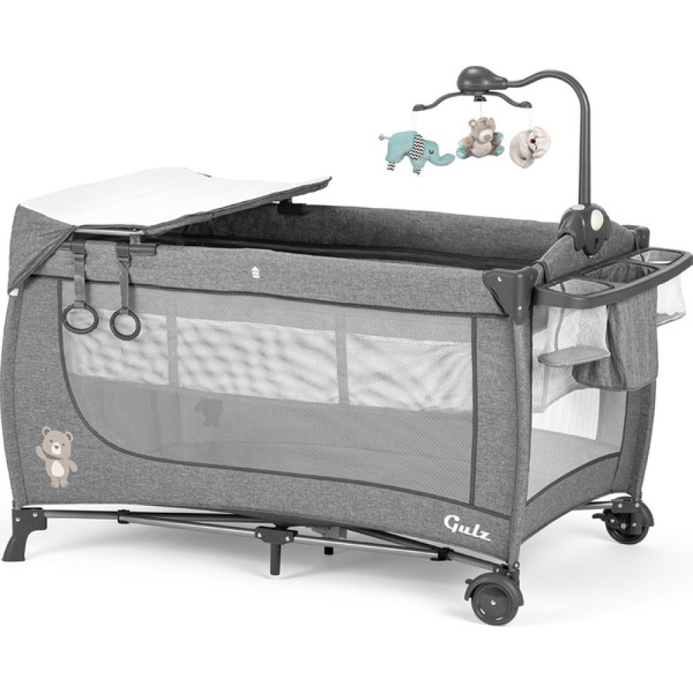 Gulz Elite Dönenceli Sallanır Oyun Parkı Bebek Beşik 70x120 Cm - Gri Park Yatak / Oyun Parkı Fiyatı