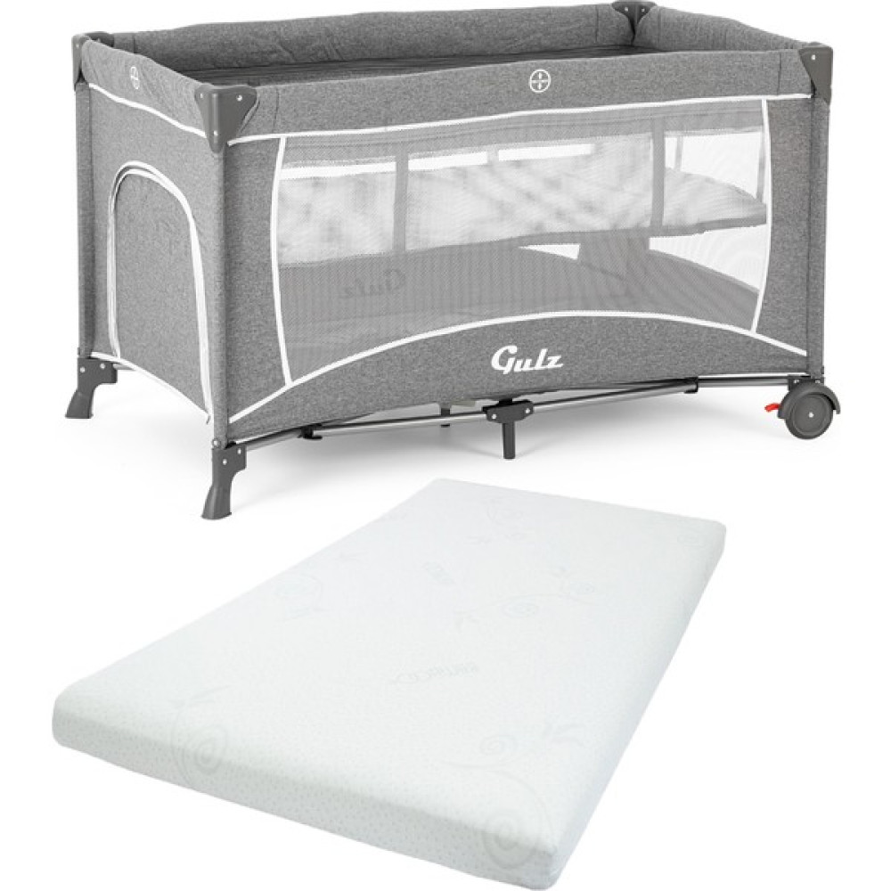 Gulz Raftel Oyun Parkı Bebek Beşik 70X120 cm + Viscotech Yatak - Açık Gri Park Yatak / Oyun Parkı Fiyatı