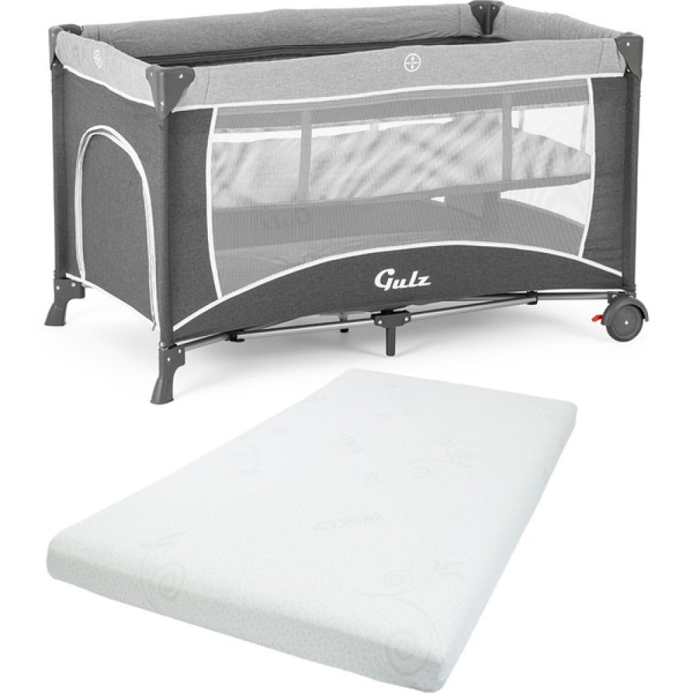 Gulz Raftel Oyun Parkı Bebek Beşik 70X120 cm + Viscotech Yatak - Koyu Gri Park Yatak / Oyun Parkı Fiyatı