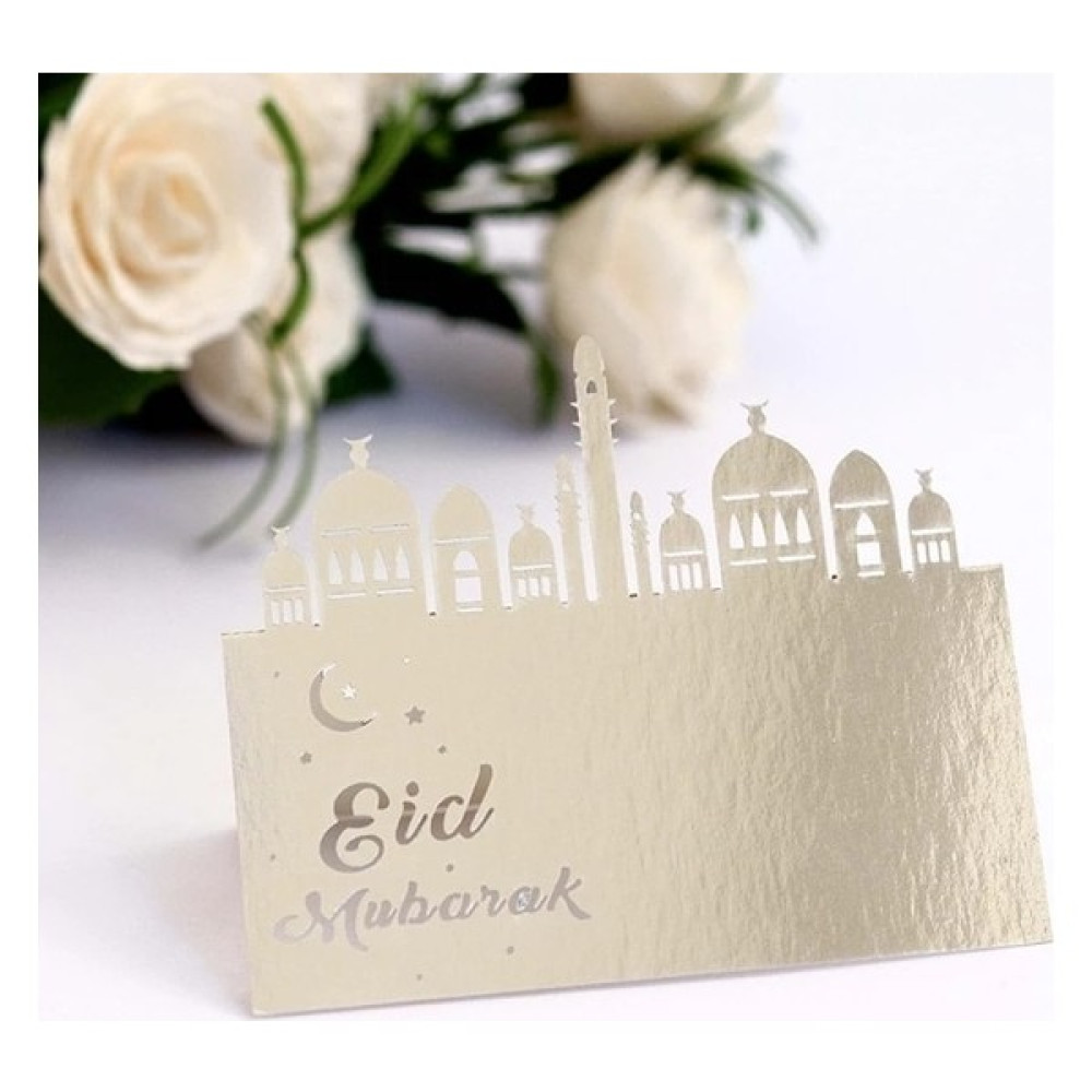 Gümüş 30 Adet 10/30/50 Adet Eid Mubarak Parti Koltuk Kartı Adı Yer Kartları Kartpostallar Ramazan Eid Müslüman Parti Ramazan Kareem Masa Süslemeler... Hediyelik Eşya Fiyatı