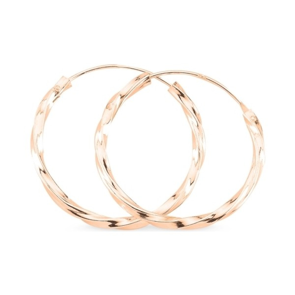 Gümüş Takı Dünyası Rose Kaplama 25MM Burgu Halka Gümüş Küpe Gümüş Küpe Fiyatı