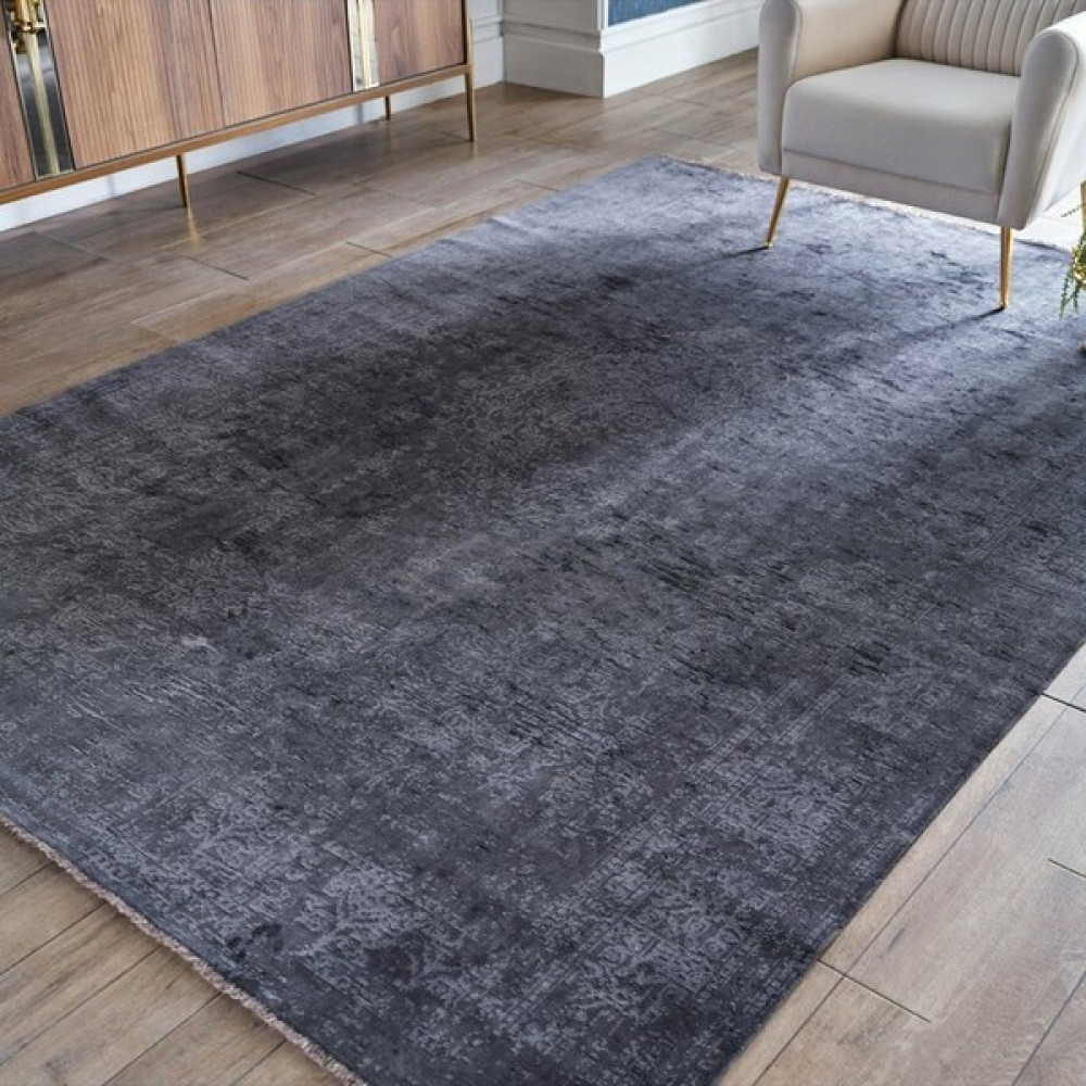 Gümüşsuyu Halı Deco Diamond Kadife Halı - 11790 Antrasit Modern Yüksek Kalite Makine Halısı - 80 x 150 cm Salon Halısı Fiyatı