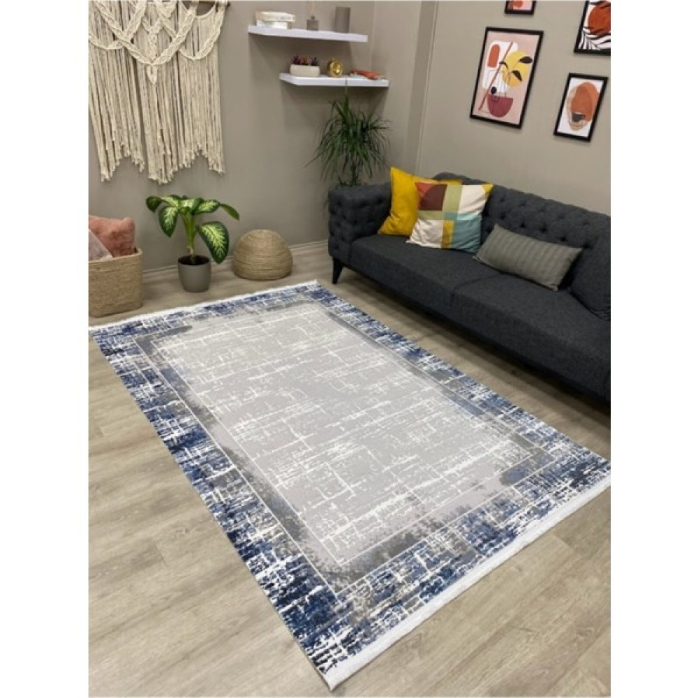Gümüşsuyu Viera Serisi Akrlik Dokuma Halı - 80 x 150 cm - Lacivert Salon Halısı Fiyatı