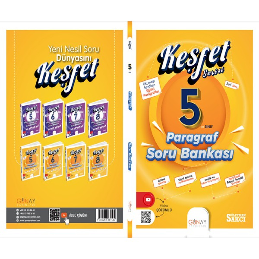 Günay Yayınları 5. Sınıf Keşfet Serisi Paragraf Soru Bankası Kaynak Kitapları Fiyatı