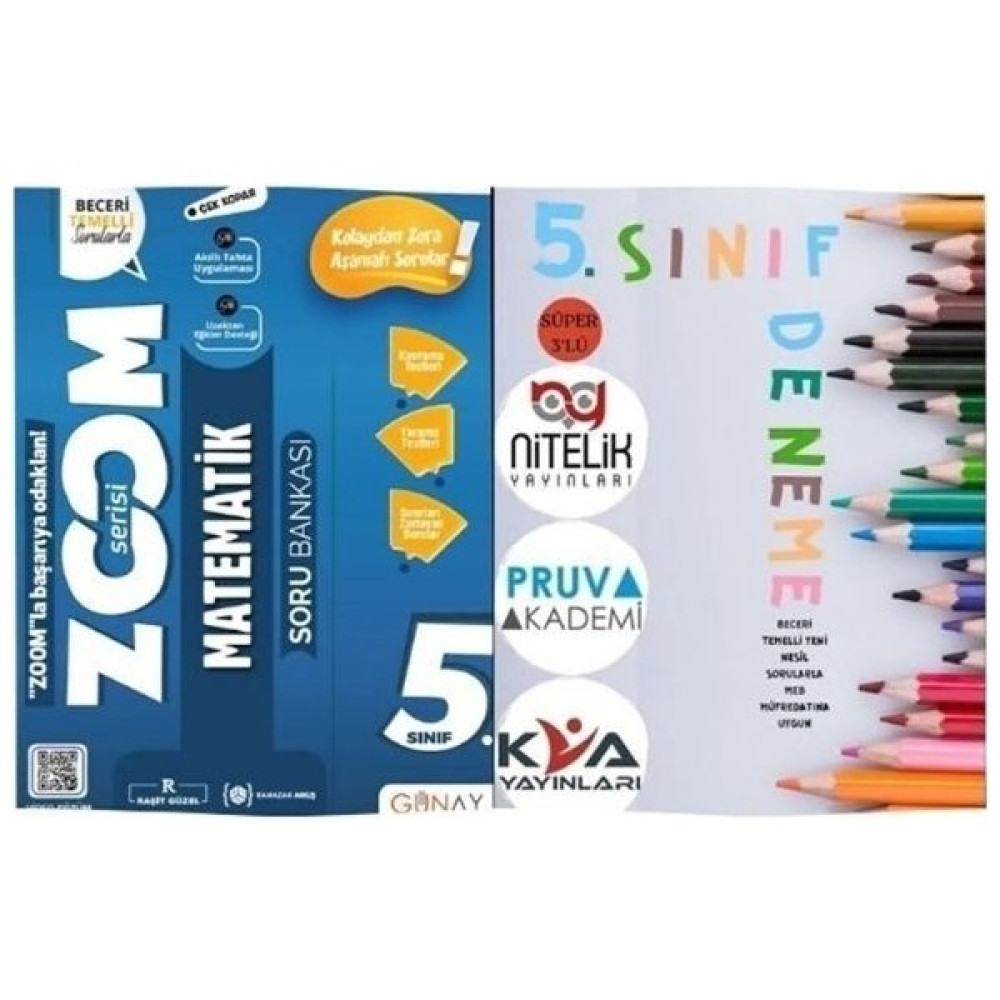Günay Yayınları 5. Sınıf Zoom Serisi Matematik Soru Bankası + 3'lü Süper Yeni Nesil Sorularla Deneme Matematik Fiyatı