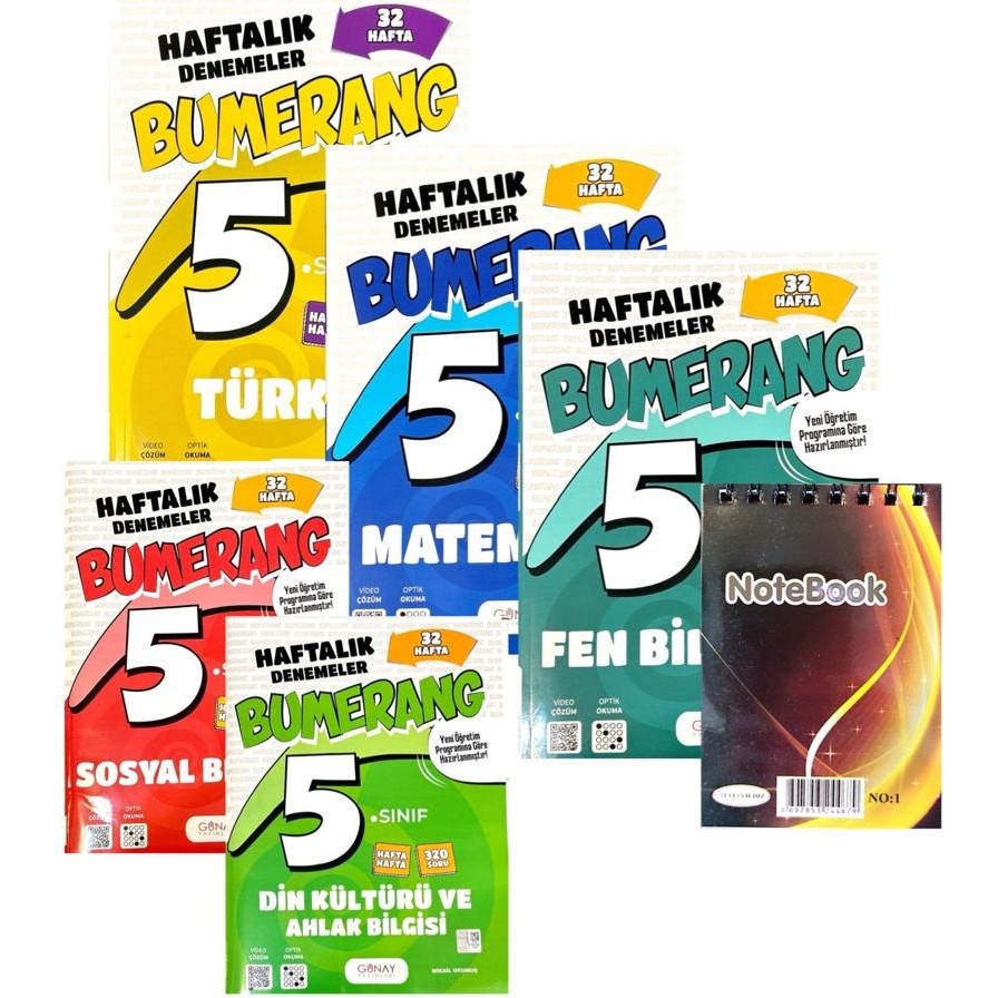 Günay Yayınları 5.sınıf Bumerang 5'li Haftalık Deneme Set-Yeni Müfredat Yeni Baskı- Kaynak Kitapları Fiyatı