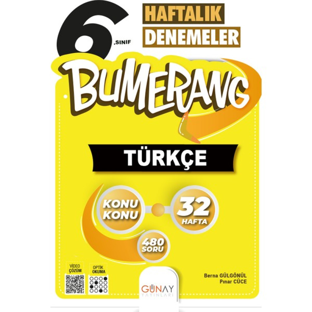 Günay Yayınları 6. Sınıf Türkçe Bumerang Deneme Türkçe Fiyatı