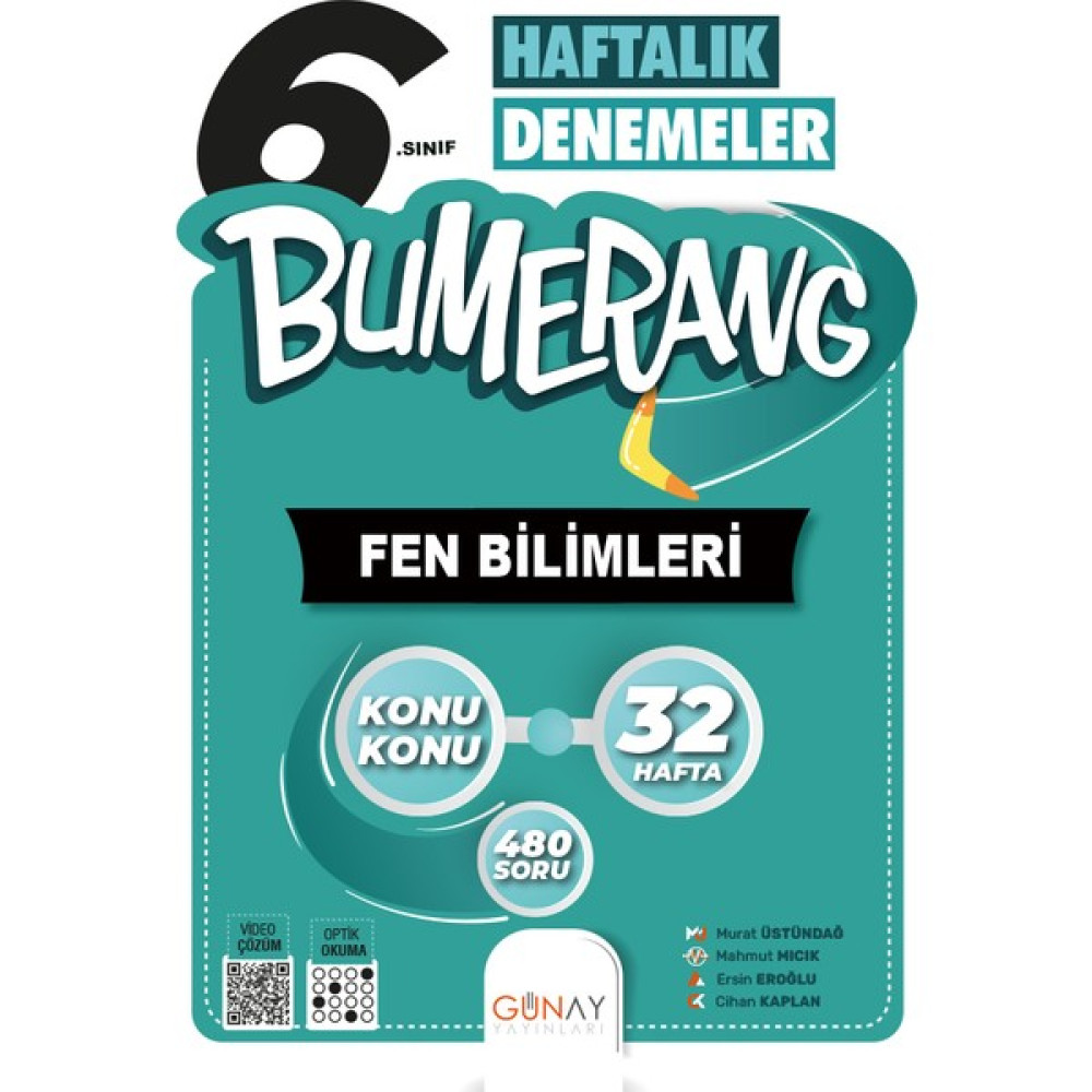 Günay Yayınları 6.sınıf Bumerang 32 Haftalık Fen Bilimleri Denemeleri Fen - Bilişim ve Teknoloji Fiyatı