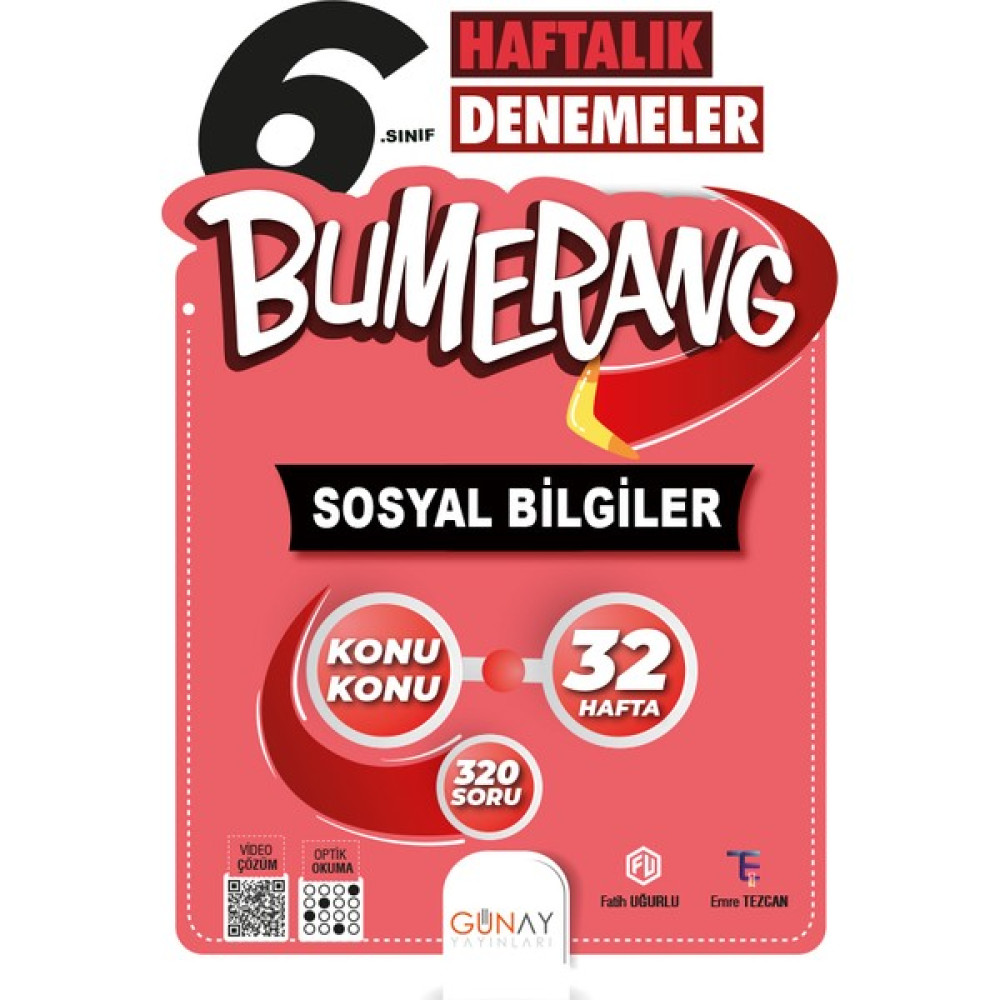 Günay Yayınları 6.sınıf Bumerang 32 Haftalık Sosyal Bilgiler Denemeleri Sosyal Bilgiler Fiyatı