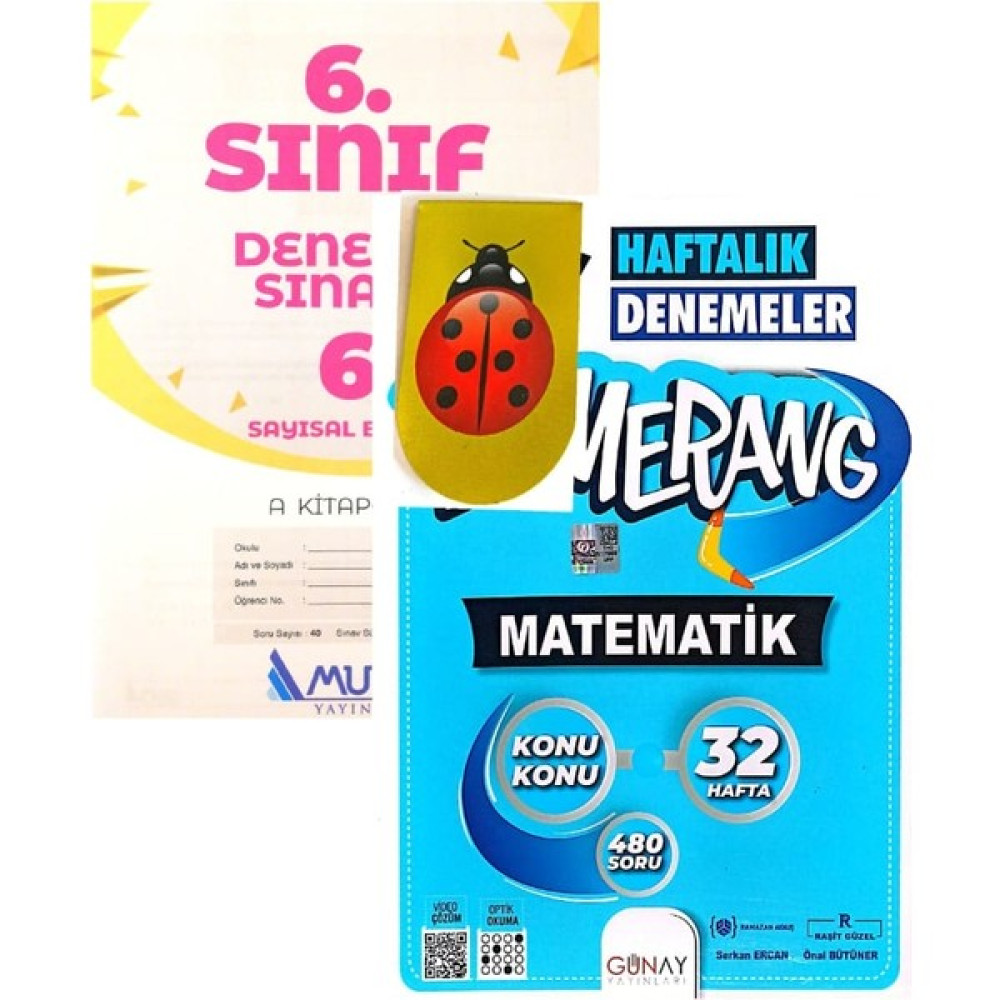 Günay Yayınları 6.sınıf Bumerang Matematik Deneme-2024-(Zeka Küpü Yayınları Deneme+Kitap Ayracı Hediye) Kaynak Kitapları Fiyatı