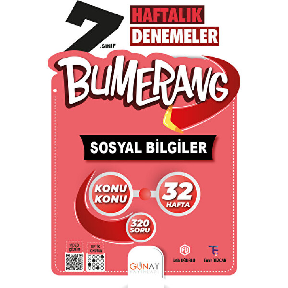 Günay Yayınları 7. Sınıf Bumerang 32 Haftalık Sosyal Bilgiler Denemeleri Sosyal Bilgiler Fiyatı
