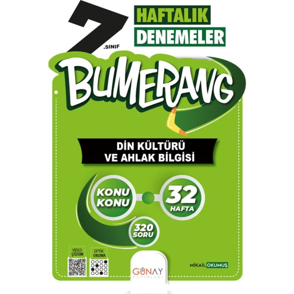 Günay Yayınları 7.sınıf Bumerang 32 Haftalık Din Kültürü ve Ahlak Bilgisi Denemeleri Din Kültürü ve Ahlak Bilgisi Fiyatı
