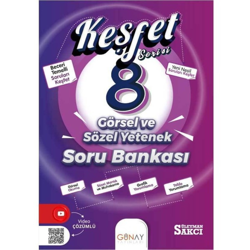 Günay Yayınları 8. Sınıf LGS Keşfet Görsel ve Sözel Yetenek Soru Bankası - Günay Yayınları 8 Keşfet Kaynak Kitapları Fiyatı