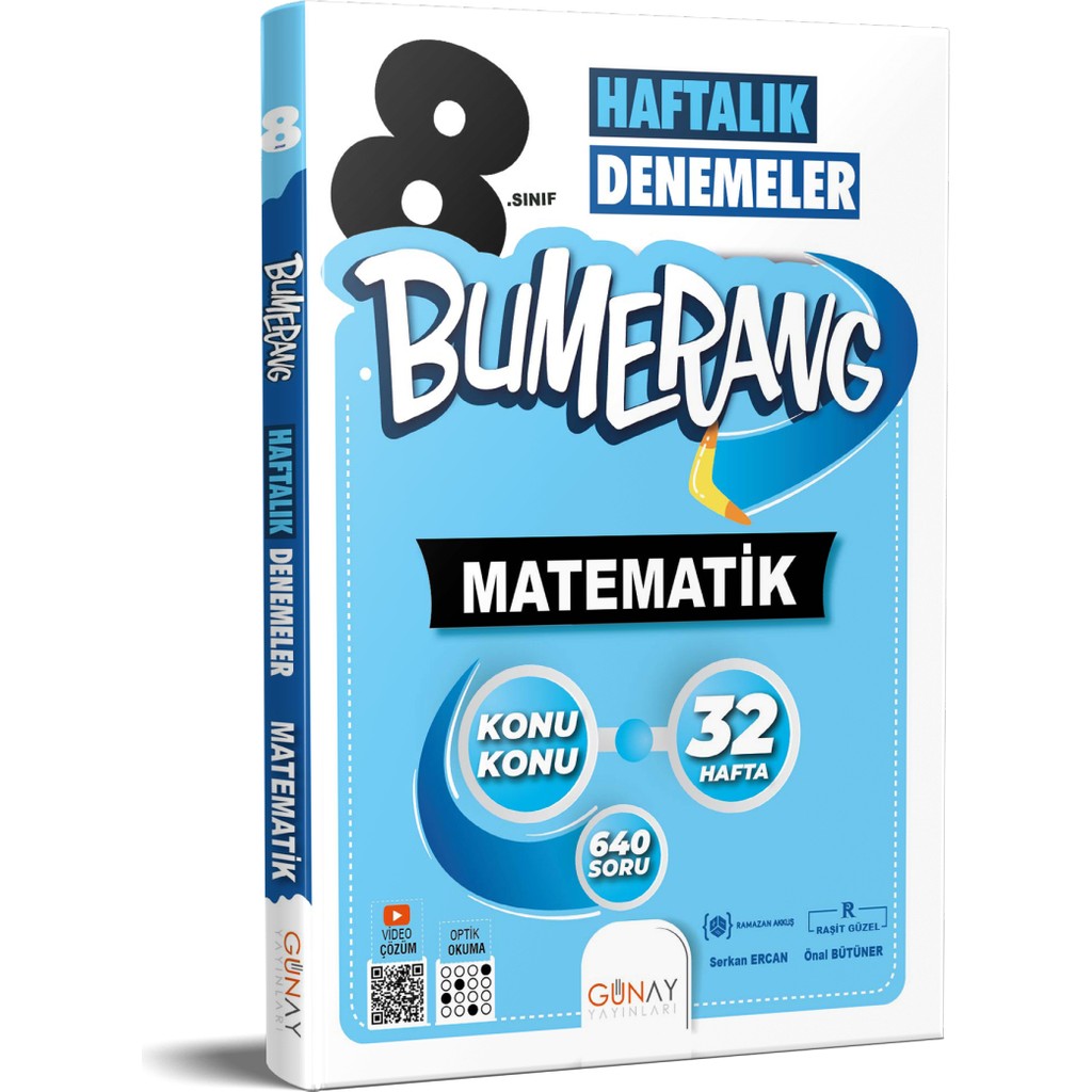 Günay Yayınları 8. Sınıf Matematik Bumerang Haftalık Denemeler Güncel Matematik Fiyatı