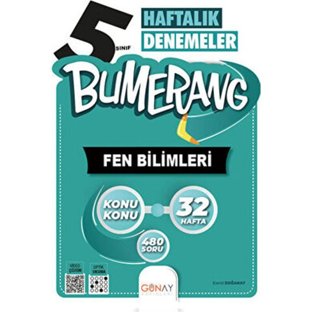 Günay Yayınları Bumerang 5. Sınıf Fen Bilimleri Haftalık Denemeler 32 Hafta 480 Soru (2022-2023) Kaynak Kitapları Fiyatı