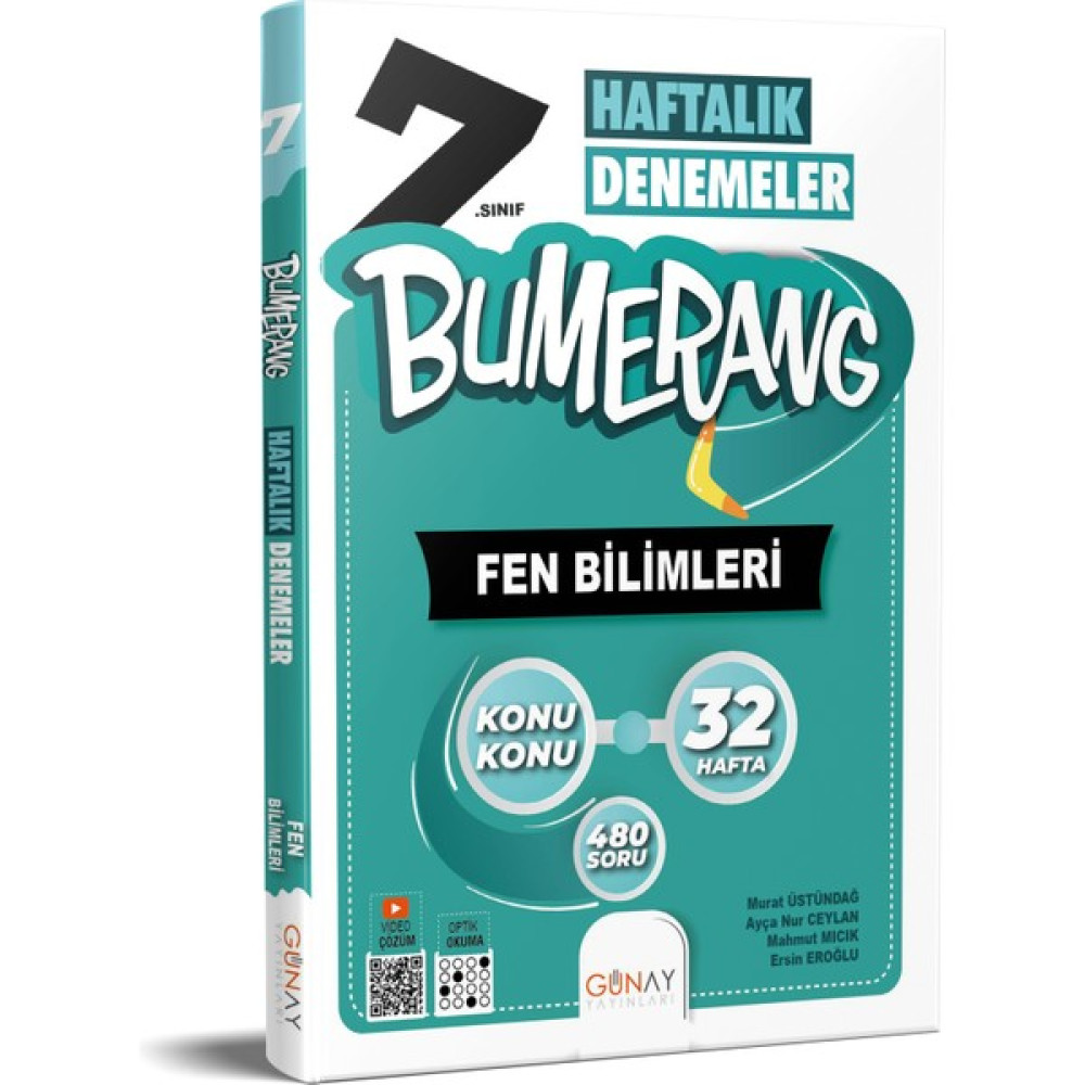 Günay Yayınları Bumerang Haftalık Denemeler 7. Sınıf Fen Bilimleri (2022-2023) Fen - Bilişim ve Teknoloji Fiyatı