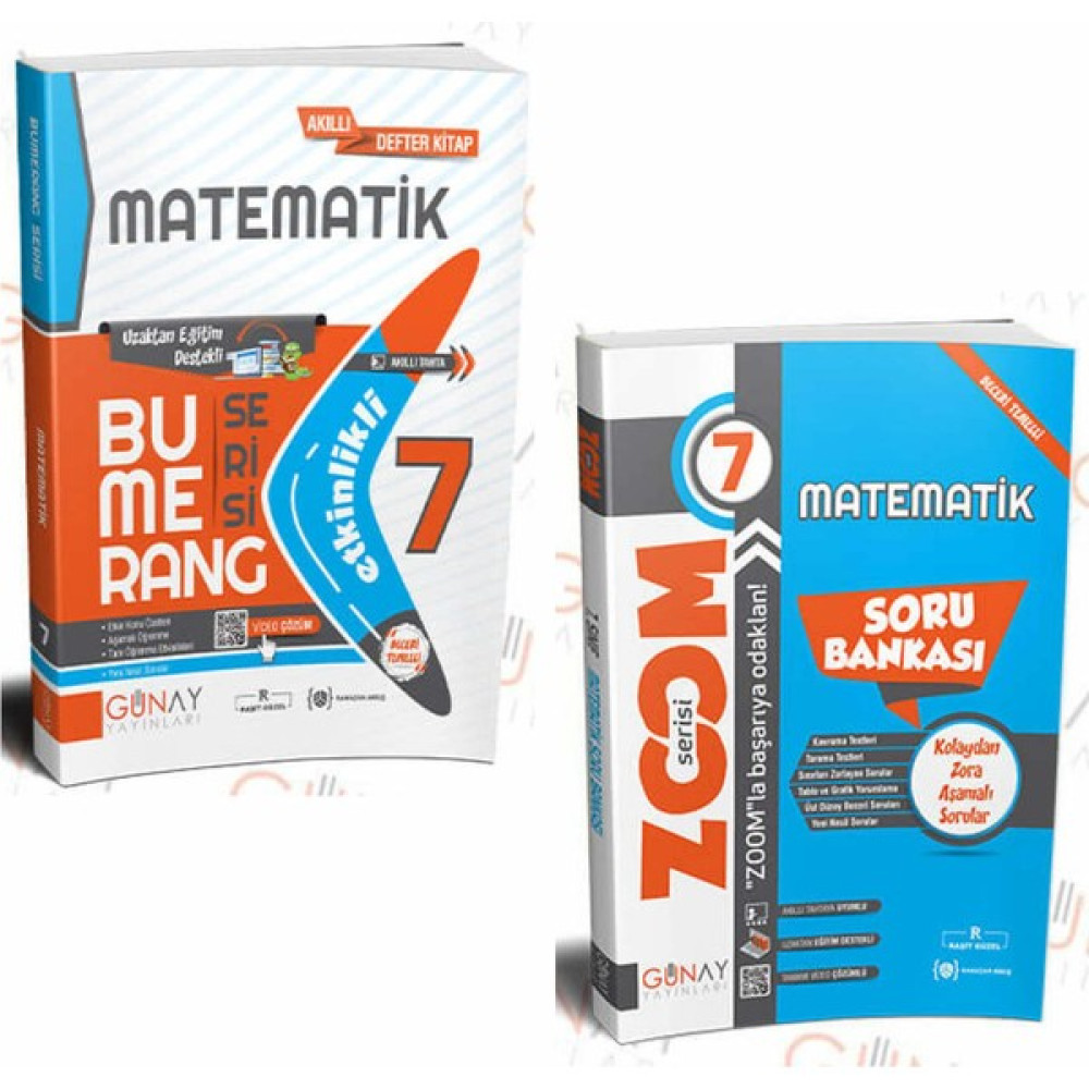 Günay Yayınları Günay 7. Sınıf Bumerang Etkinlikli Matematik ve Günay Zoom Serisi Matematik Soru Bankası Matematik Fiyatı