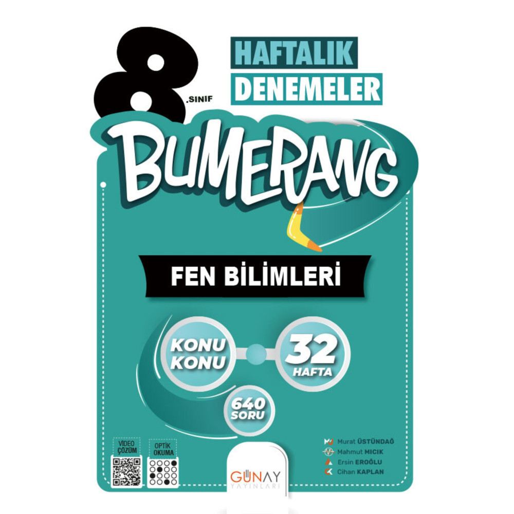 Gün&Ay Yayınları Günay Yayınları 8. Sınıf 32 Haftalık Bumerang Fen Bilimleri Deneme 2022-2023 Yardımcı Kitaplar Fiyatı