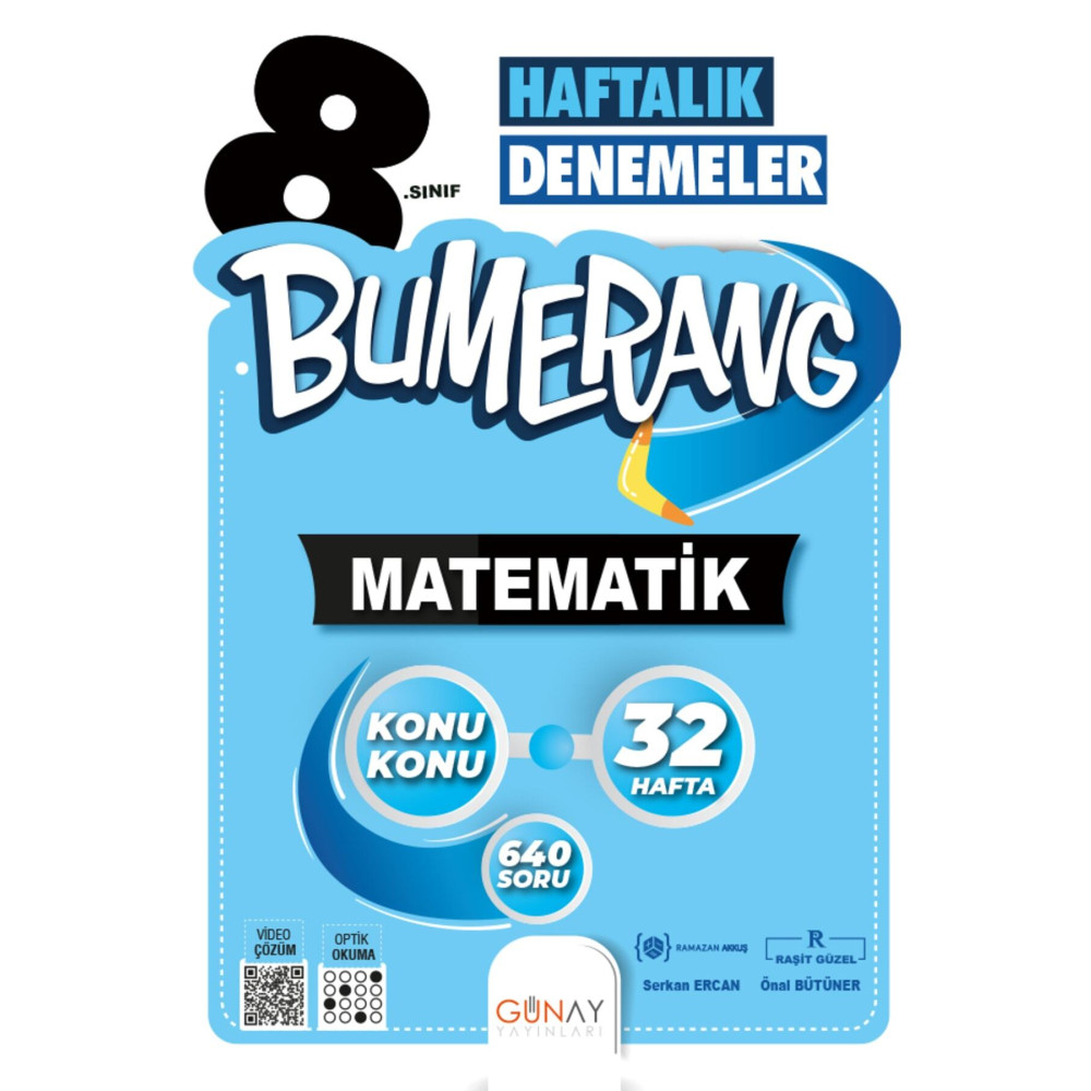 Gün&Ay Yayınları Günay Yayınları 8. Sınıf 32 Haftalık Bumerang Matematik Deneme 2022 Yardımcı Kitaplar Fiyatı