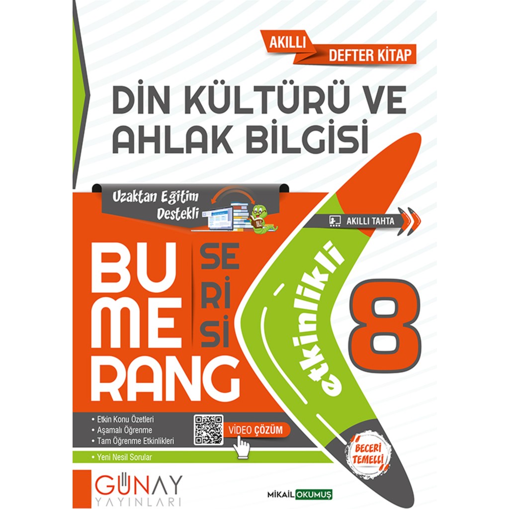 Günay Yayınları Güncel 8. Sınıf Din Kültürü ve Ahlak Bilgisi Bumerang Etkin Konu Anlatımlı Soru Bankası Yeni Diğer Fiyatı