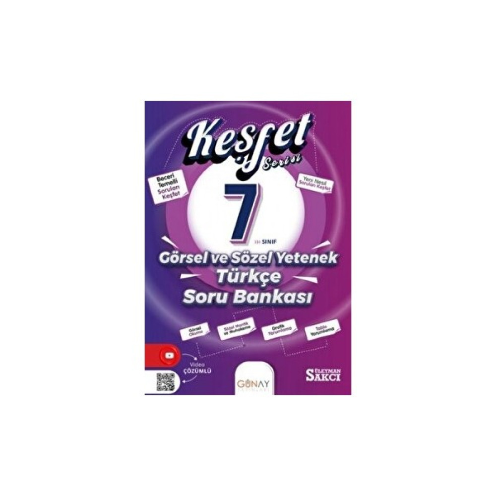 Günay Yayınları Keşfet Serisi 7. Sınıf Görsel ve Sözel Yetenek Türkçe Soru Bankası Günay Yayınları Tüm Dersler Fiyatı
