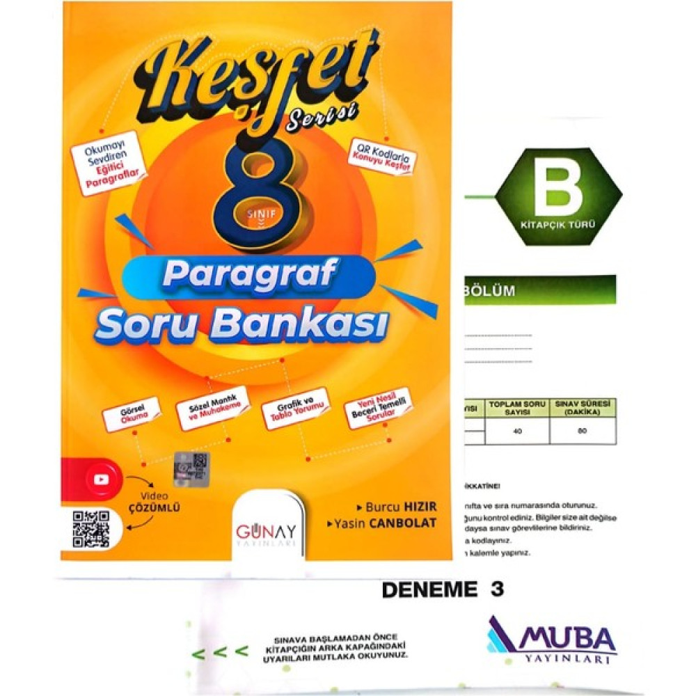 Günay Yayınları Keşfet Serisi 8.sınıf Parağraf-Yeni-(Muba Yayınları Denemeli) Kaynak Kitapları Fiyatı