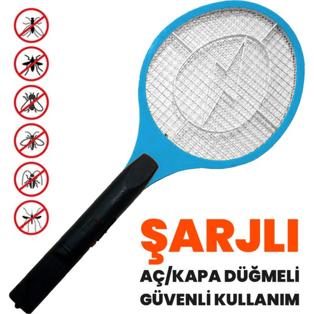 Güncel Çarşı Şarjlı Sinek Öldürücü Raket, Aç-Kapa Düğmeli Elektrikli Sinek Raketi, Güvenli Kullanım - Mavi Oto Boyaları Fiyatı