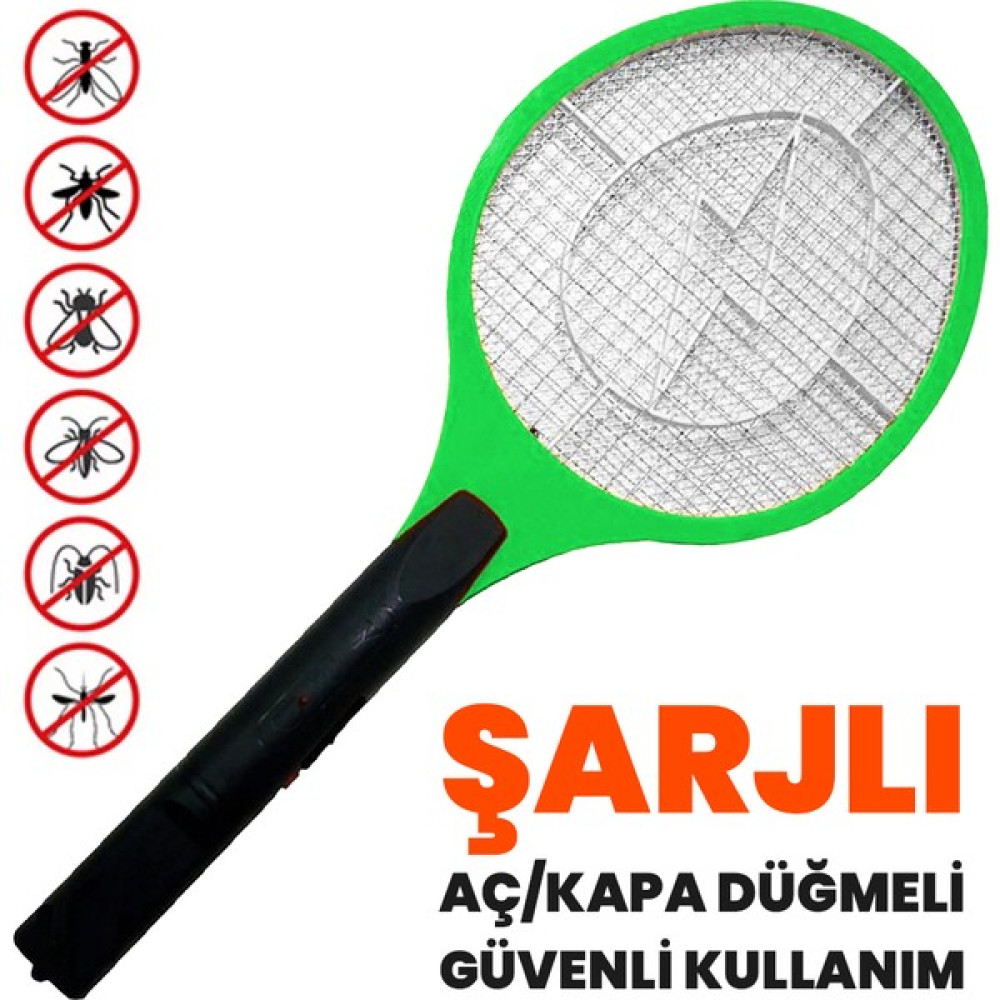 Güncel Çarşı Şarjlı Sinek Öldürücü Raket, Aç-Kapa Düğmeli Elektrikli Sinek Raketi, Güvenli Kullanım - Yeşil Oto Boyaları Fiyatı