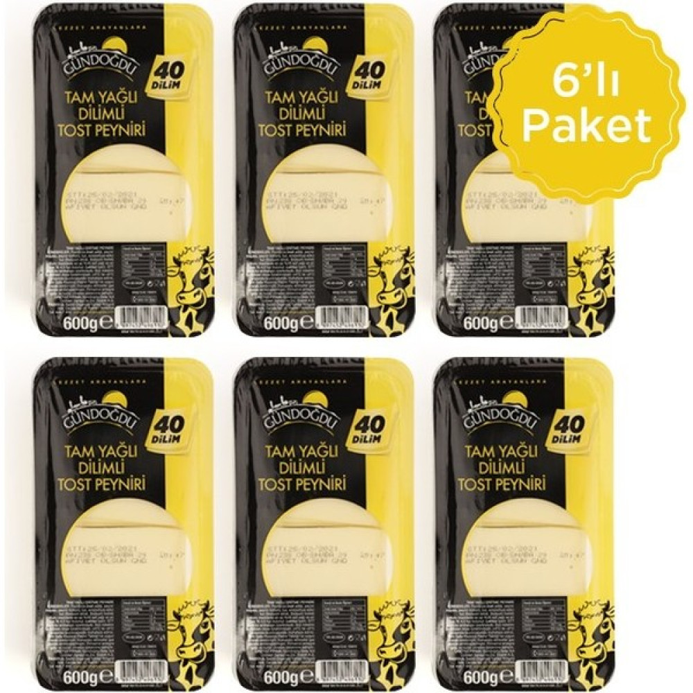 Gündoğdu Dilimli Tost Peyniri 600GR 6'lı - 600 gr Diğer Fiyatı