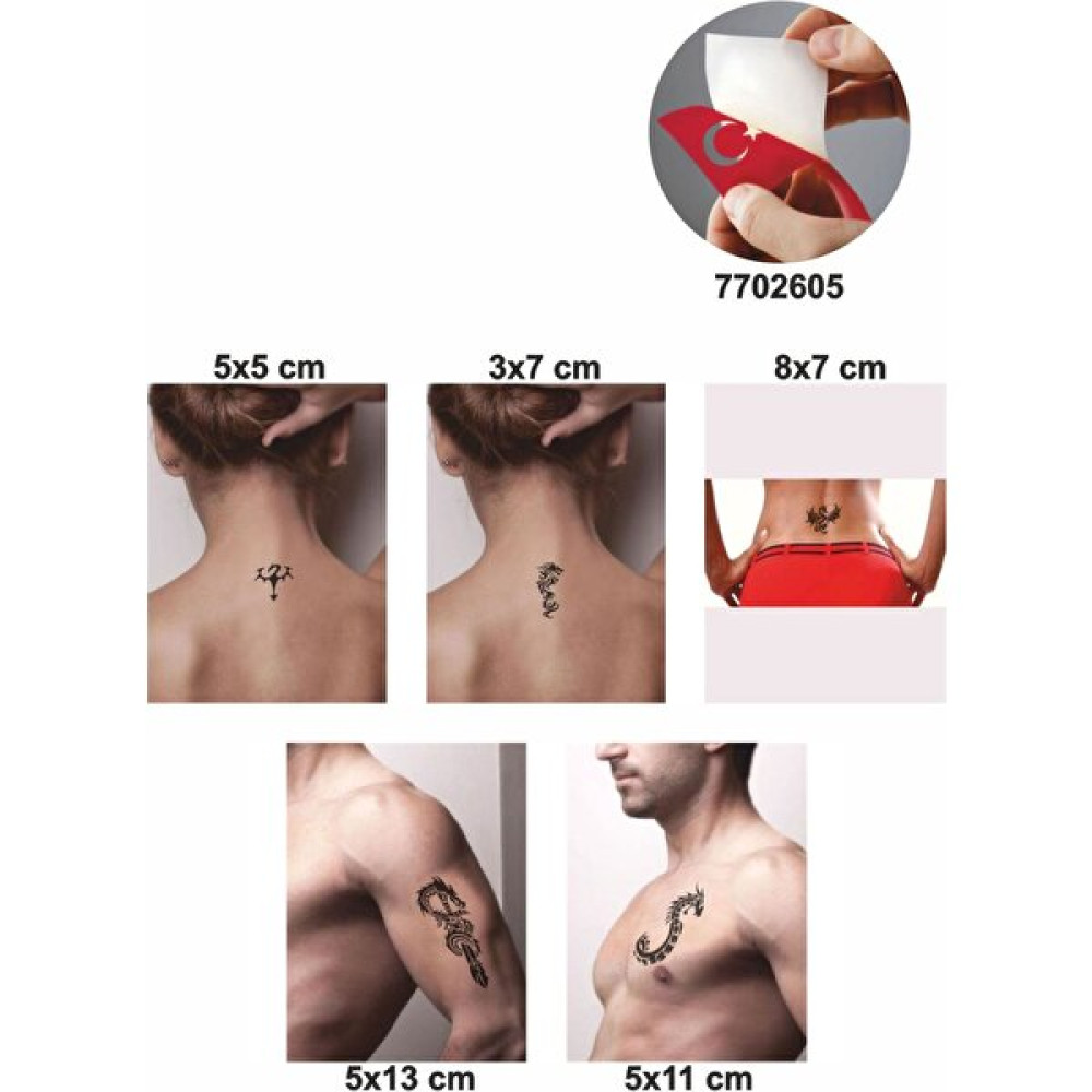 Güneş Avm Dragonlar 5 Adet Geçici Dövme Kına Şablonu - Renkli Sağlık / Bakım / Kozmetik Fiyatı