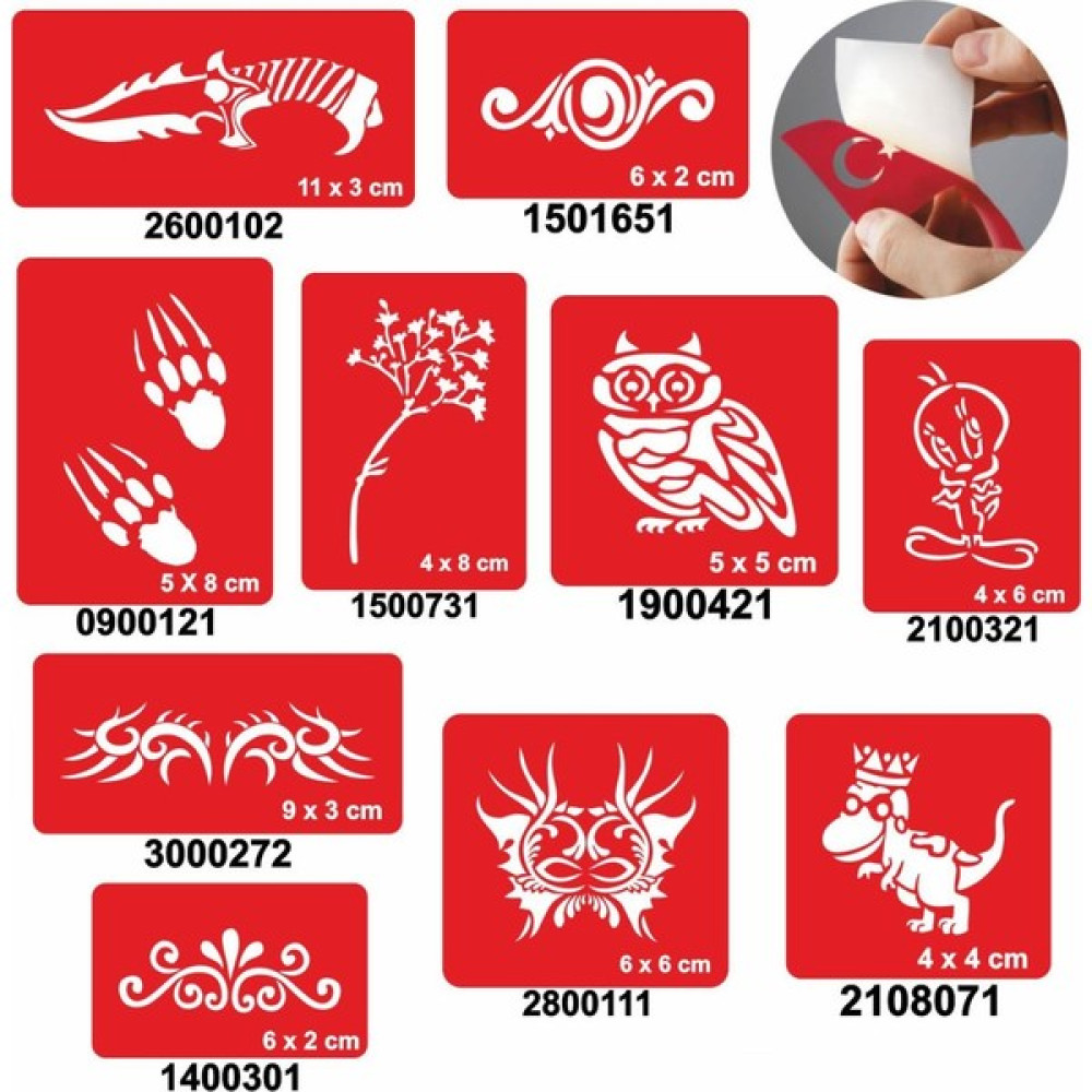 Güneş Avm Eğlenceli 10 Adet Geçici Dövme Kına Şablonu - Renkli Sağlık / Bakım / Kozmetik Fiyatı