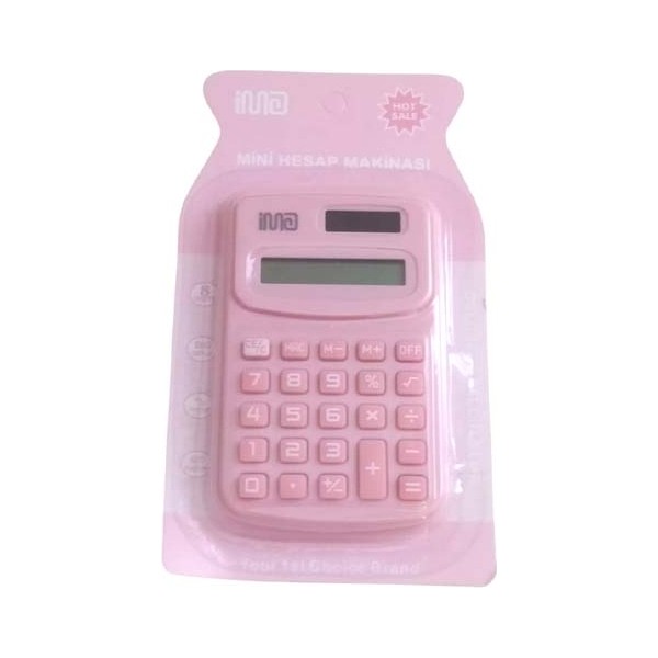 Güneş Enerjili ve Pilli 8 Haneli Küçük Hesap Makinesi (1 Adet) (Ebat: 10 cm x 6,1 Cm) - Pembe Hesap Makinesi Fiyatı