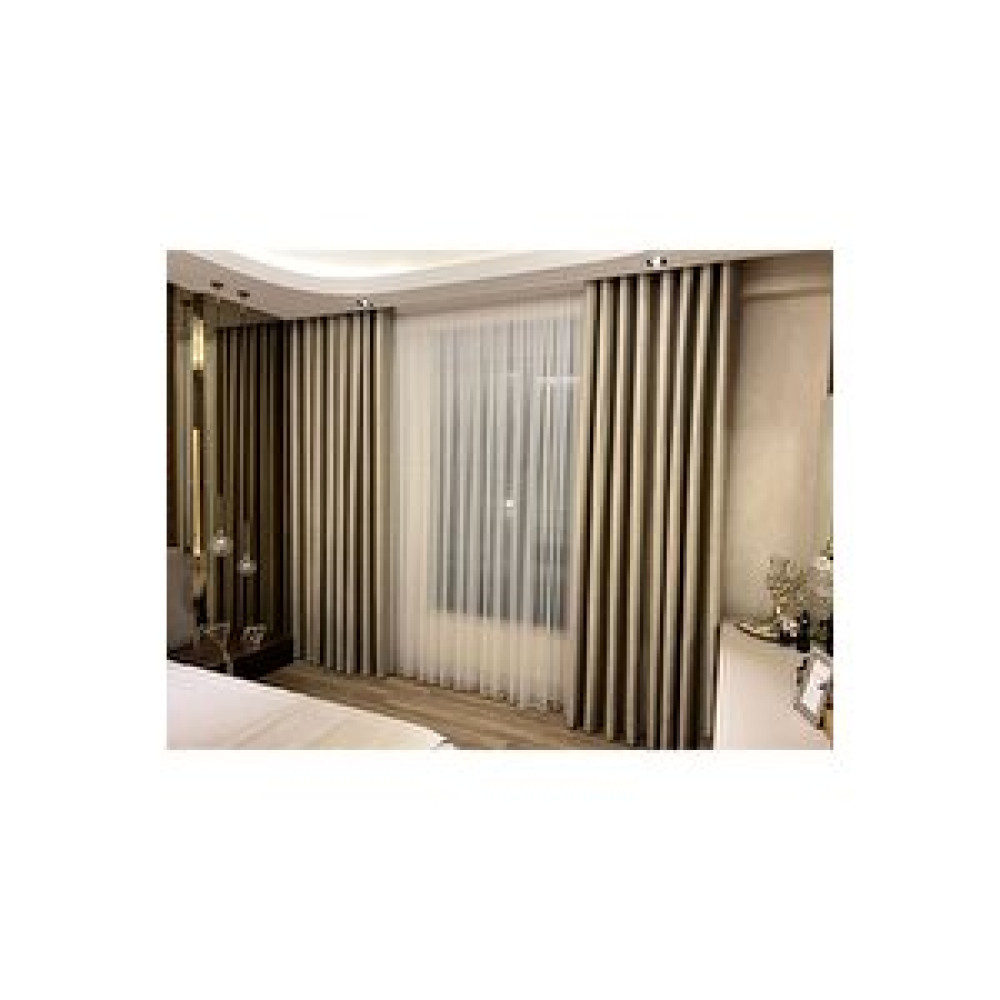 Güneş Home 1x2 Pileli Ekru Renk Modern Ince Çizgili Tül Perde 250x240 cm Tül Perde Fiyatı