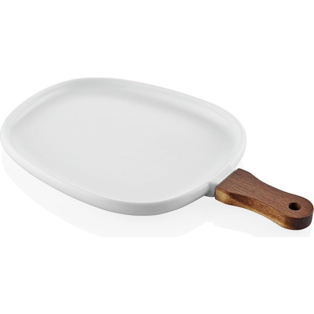 Güneş Züccaciye Woody Beyaz Porselen ve Akasya Ağacı Şık Sade Servis Tabağı 32X20 cm Mutfak Gereçleri Fiyatı