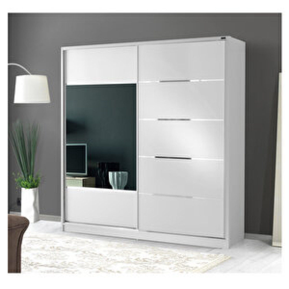 GuneyStore Guneystore 160 Cm Sürgülü Beyaz Komple Mdf Gardırop Gardrop & Dolap Fiyatı