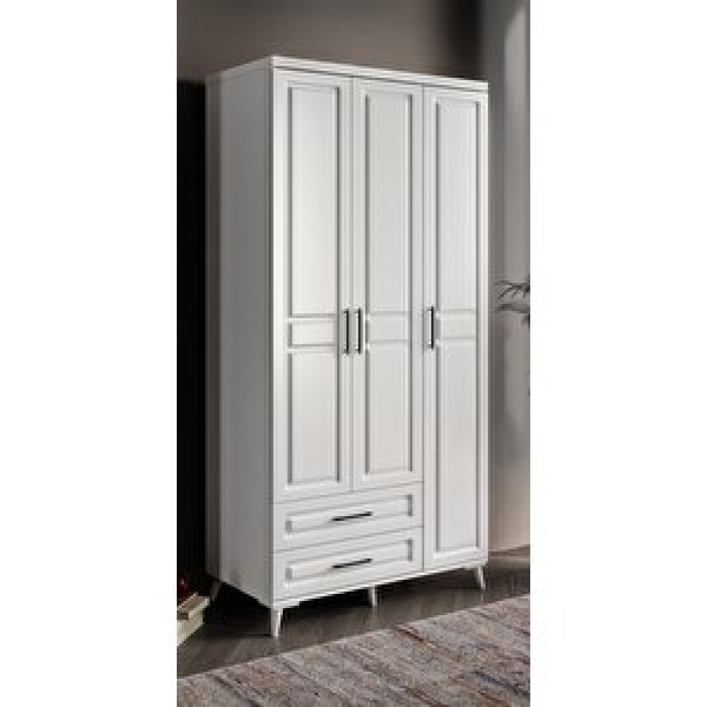GuneyStore Guneystore Gözde 3 Kapaklı Komple Mdf Beyaz Gardırop Gardrop & Dolap Fiyatı