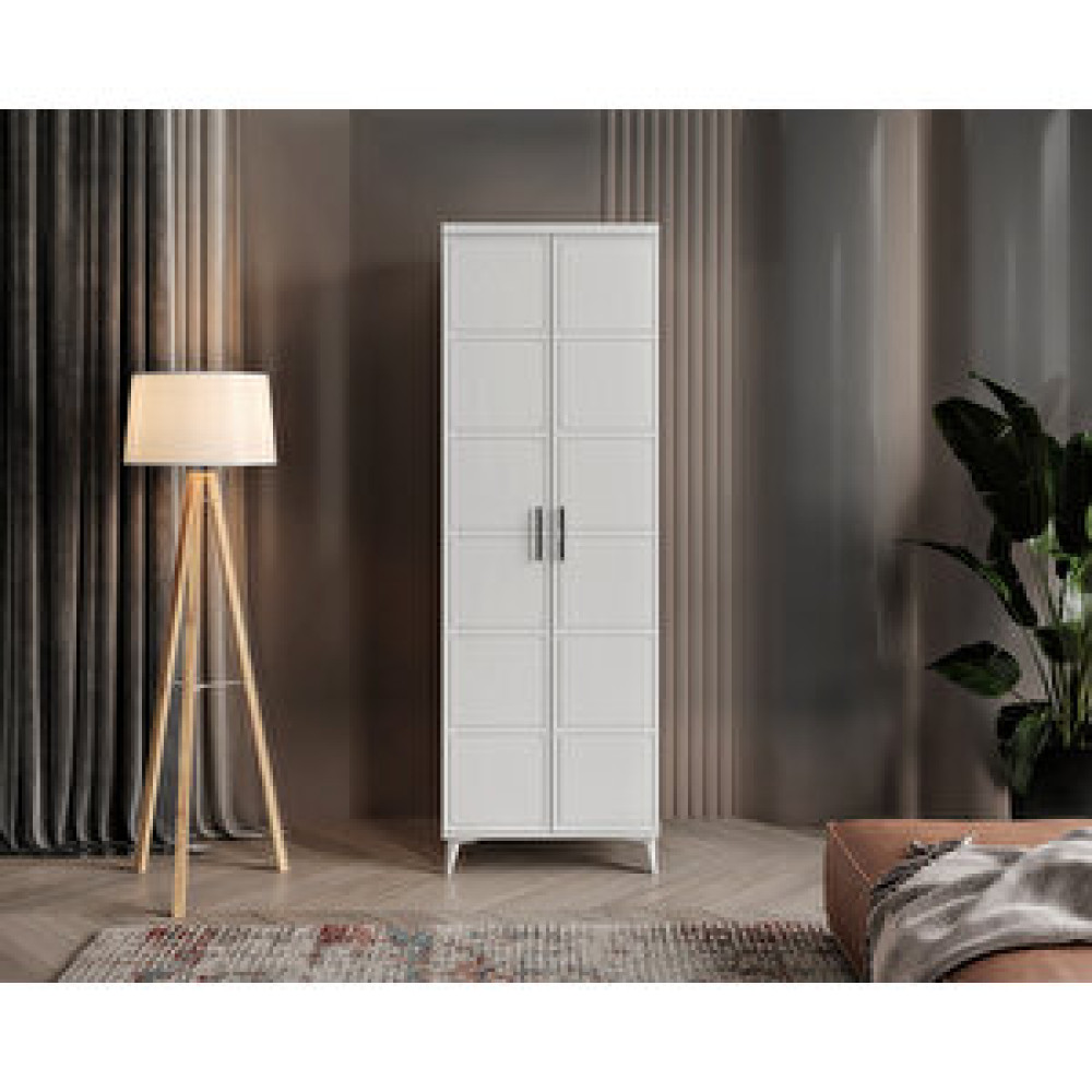 GuneyStore Guneystore Milano 2 Kapaklı Komple Mdf Beyaz Gardırop Gardrop & Dolap Fiyatı