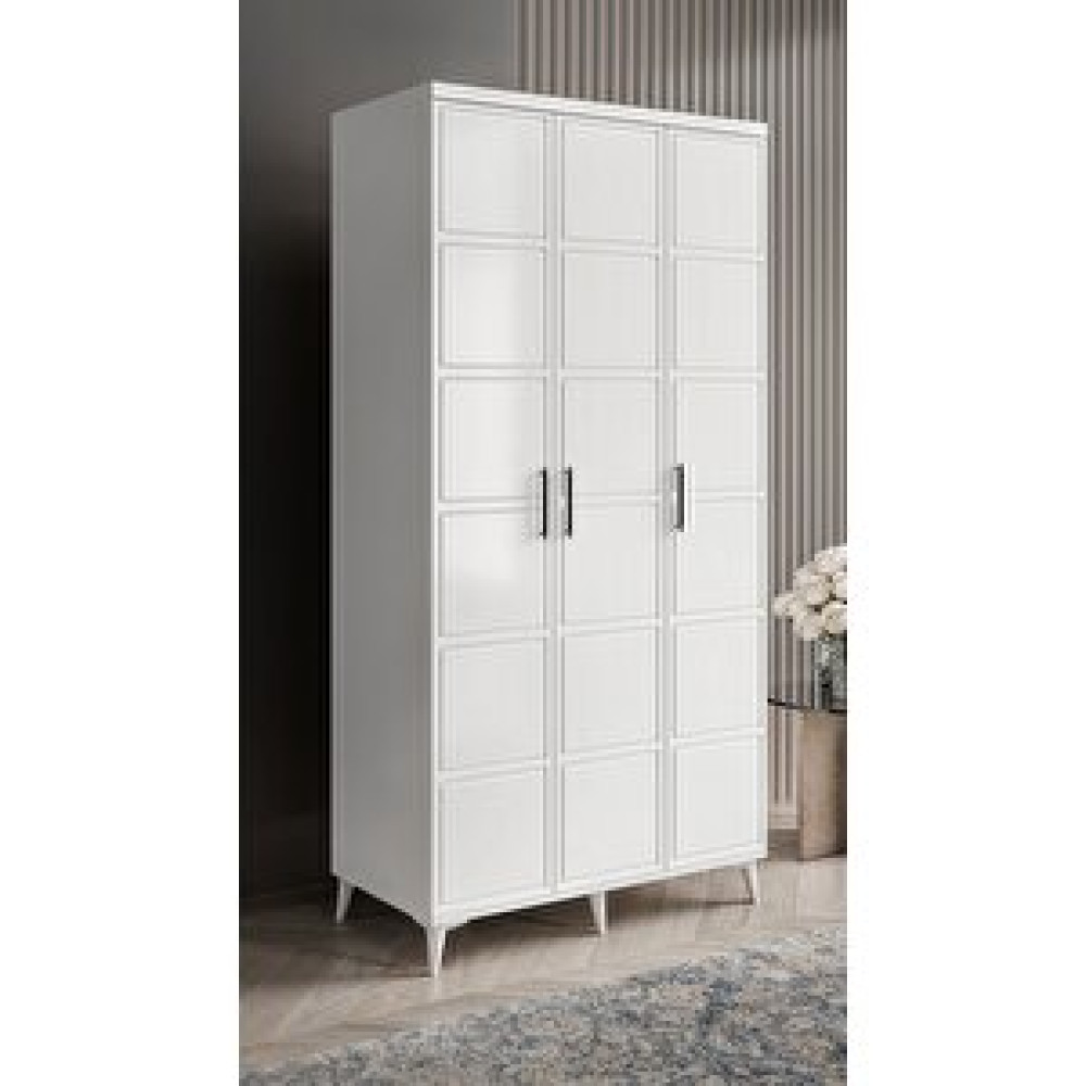 GuneyStore Guneystore Milano 3 Kapaklı Komple Mdf Beyaz Gardırp Gardrop & Dolap Fiyatı