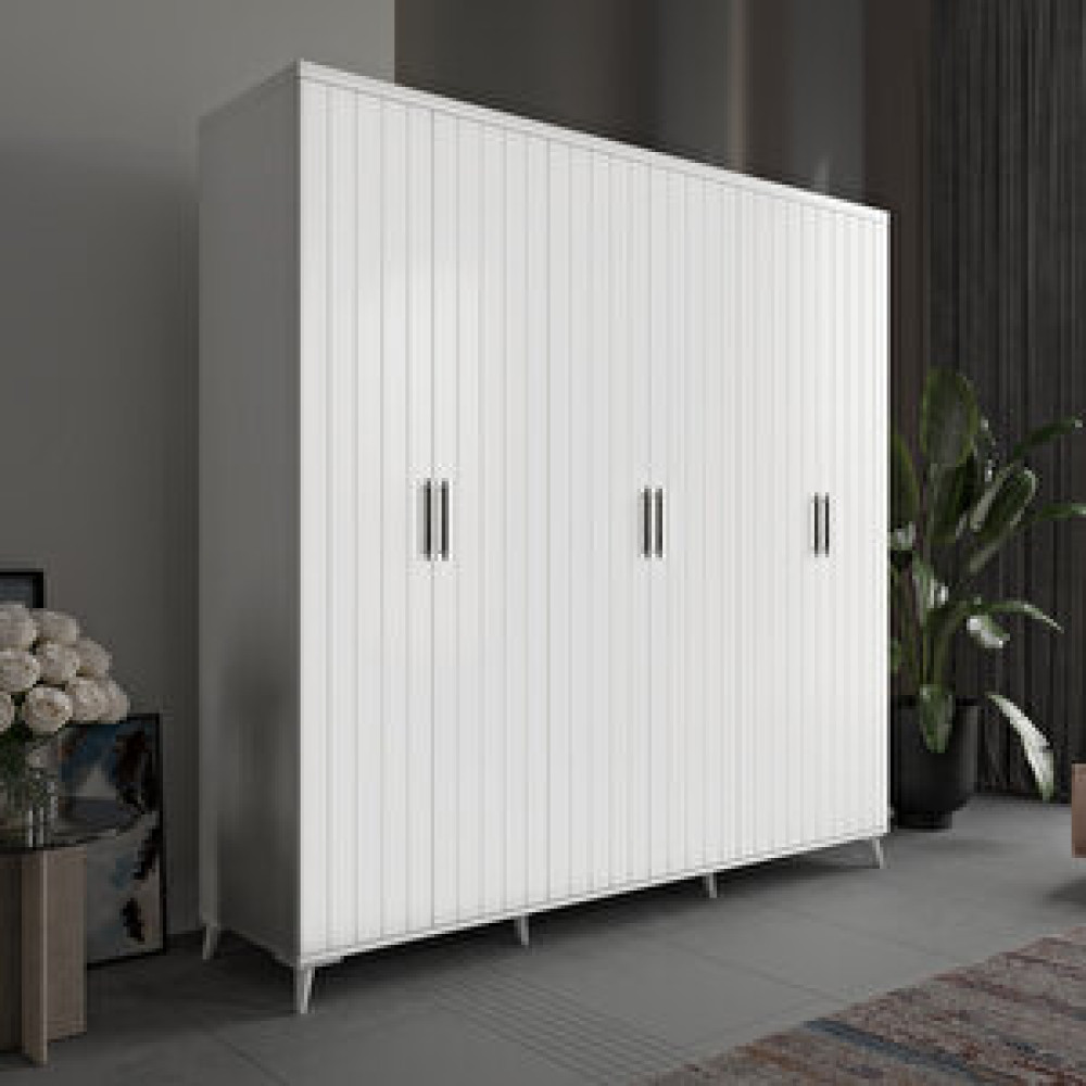 GuneyStore Guneystore Odesa 6 Kapaklı Komple Mdf Beyaz Gardırop Gardrop & Dolap Fiyatı