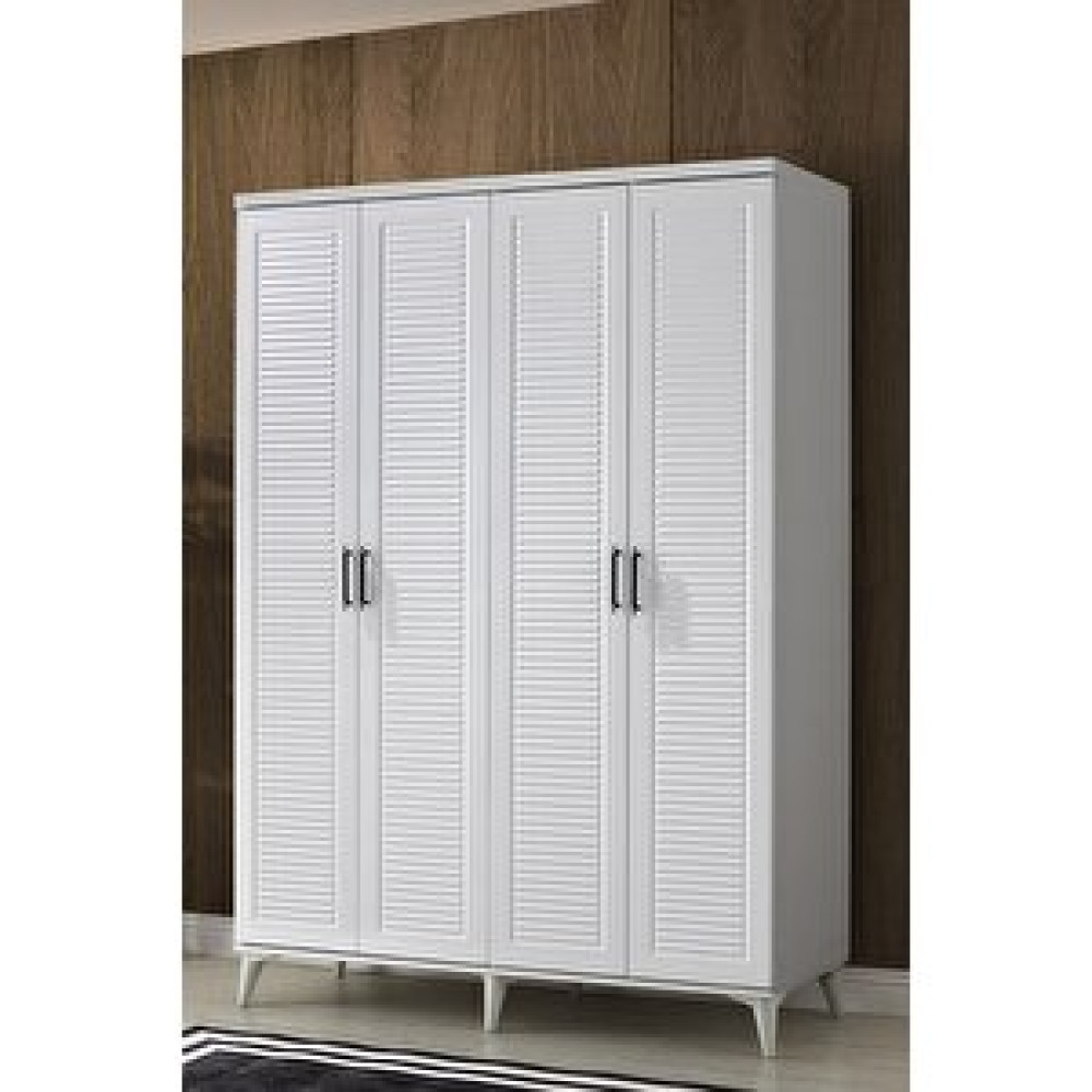 GuneyStore Guneystore Paris 4 Kapaklı Komple Mdf Beyaz Gardırop Gardrop & Dolap Fiyatı