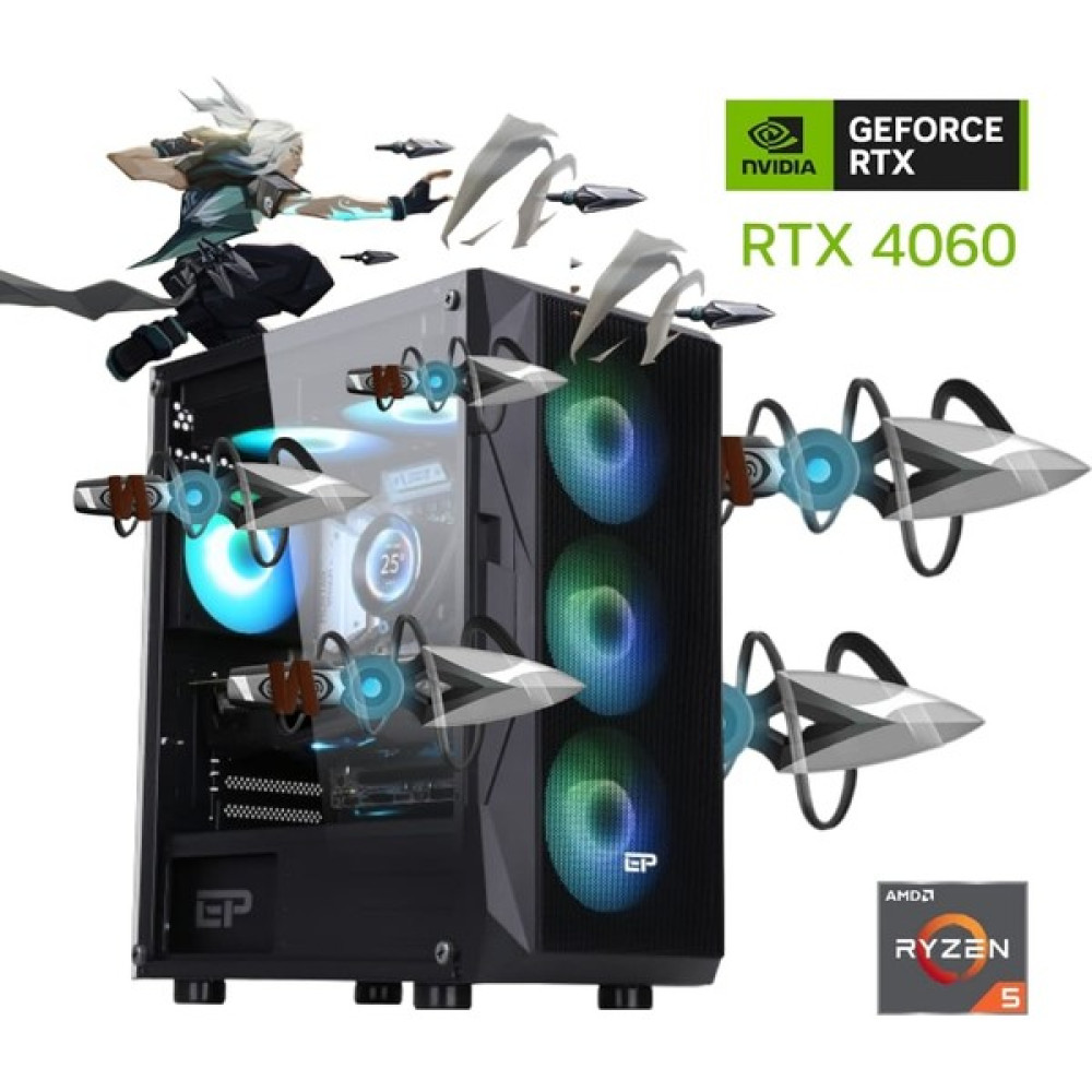 Güneysu Gaming R5500-4060 Ryzen 5 5500 16GB Ddr4 500 GB SSD RTX4060 8gb Masaüstü Bilgisayar Fiyatı