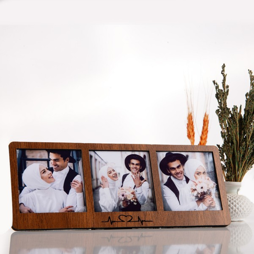 Güngör 3lü Fotoğraf Çerçevesi Kahverengi - 21x8 Resim & Fotoğraf Çerçevesi Fiyatı