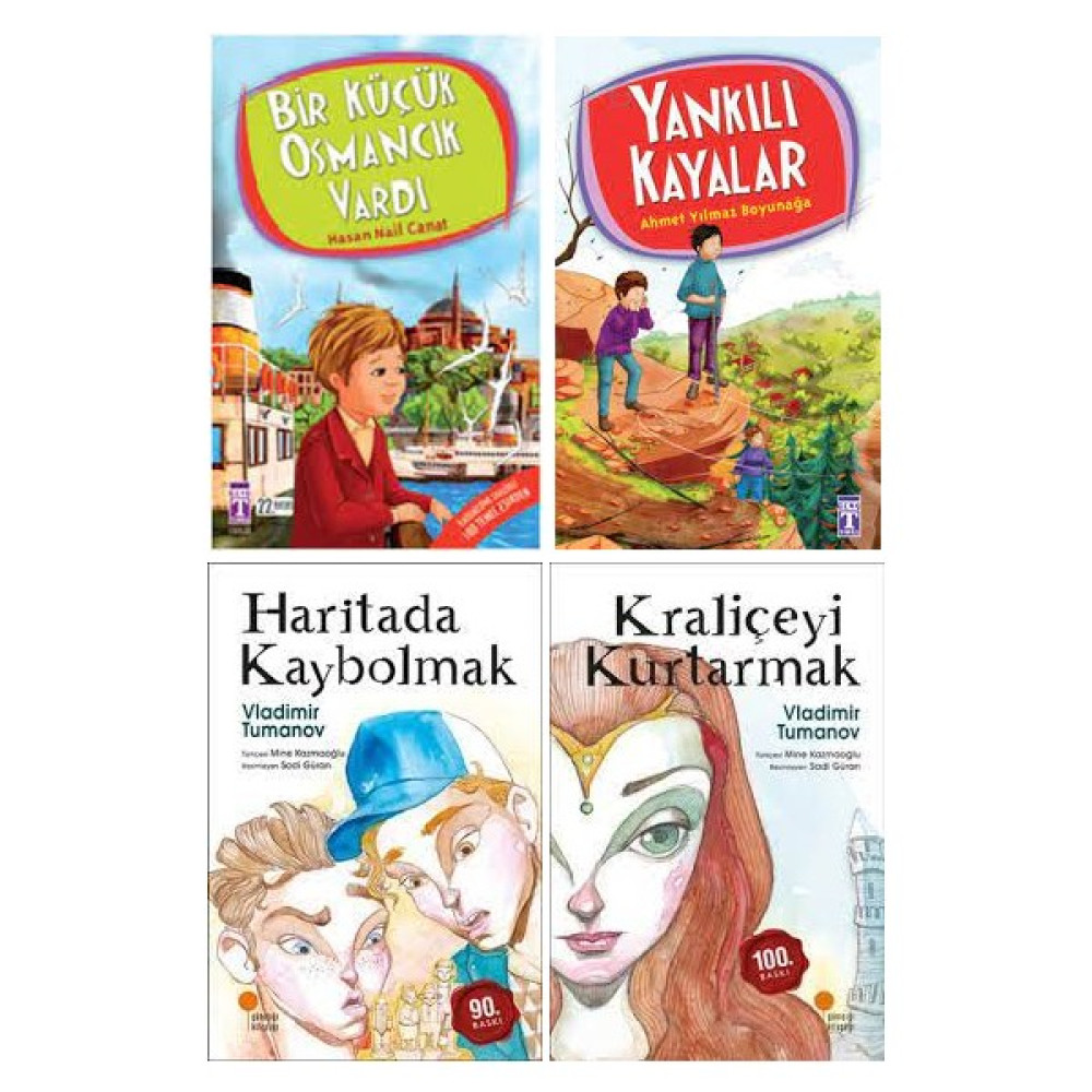 Günışığı Kitaplığı 8+ Yaş Okunması Gerekenler Seti / Bir Küçük Osmancık Vardı - Yankılı Kayalar - Haritada Kaybolmak - Kraliçeyi Kurtarmak Çocuk Öykü Fiyatı