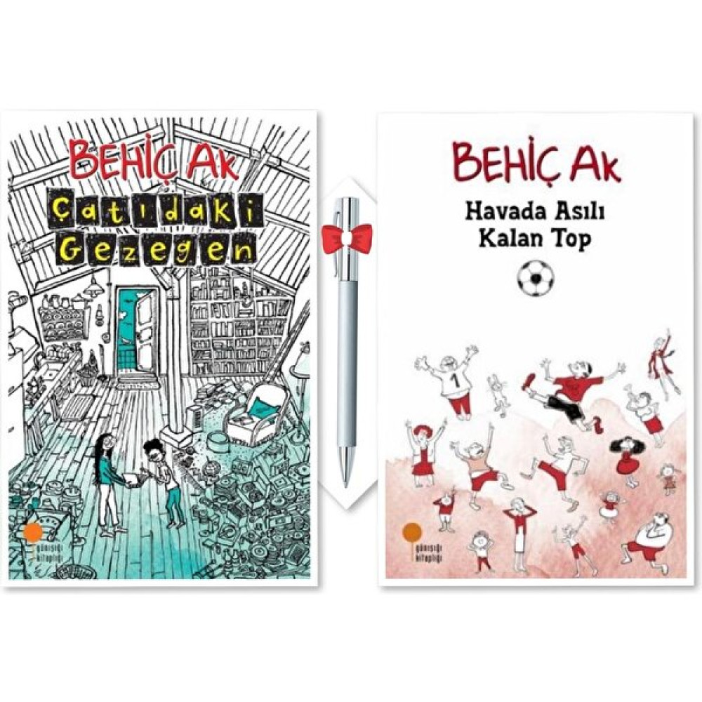 Günışığı Kitaplığı Çatıdaki Gezegen - Havada Asılı Kalan Top - Behiç Ak 2 Kitap - Caprice B112 Kalem - Behiç Ak Çocuk Öykü Fiyatı