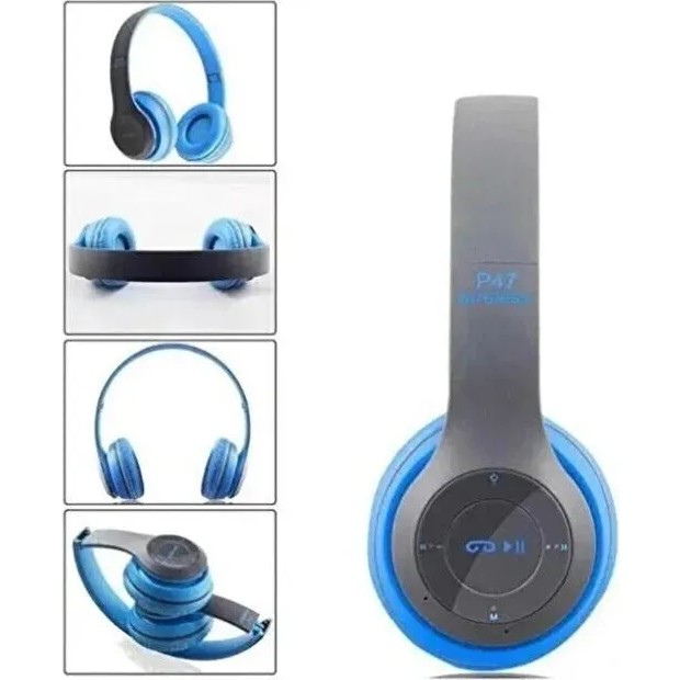 Gunkes P47 Extra Bass Wireless Bluetooth Kulaklık 5.1 Edr - Mavi Bluetooth Kulaklık Fiyatı