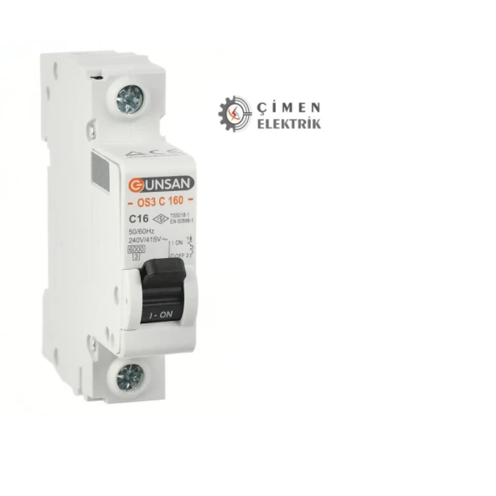 Gunsan 1X16a C Serisi 6Ka Otomatik Sigorta Os3c160-1C16 Elektrikli El Aletleri Fiyatı