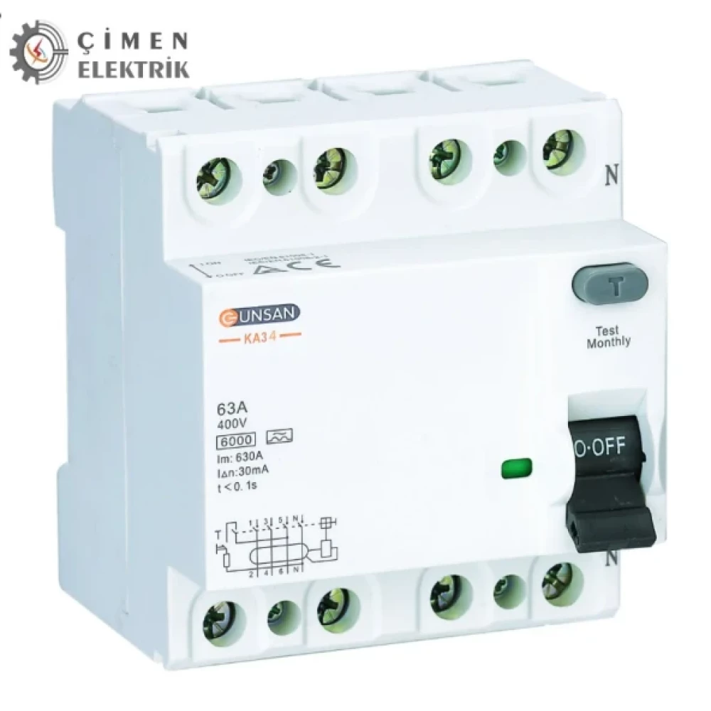 Gunsan 4X25a 30Ma Kacak Akim Rolesi Ka3-4-25/30 Elektrikli El Aletleri Fiyatı