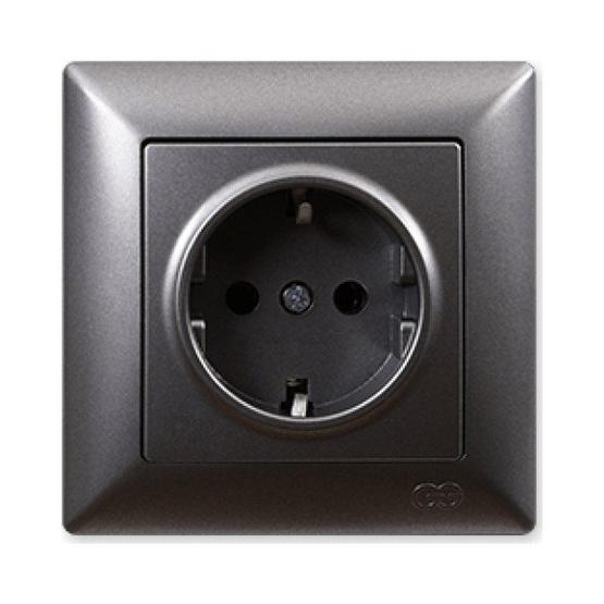 Günsan Elektrik 01281700-100116 Visage Çocuk Korumalı Füme Topraklı Priz