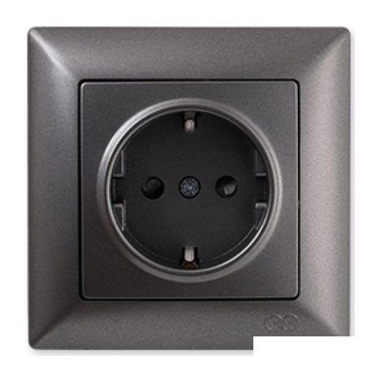 Günsan Elektrik 01281700-100116 Visage Çocuk Korumalı Füme Topraklı Priz