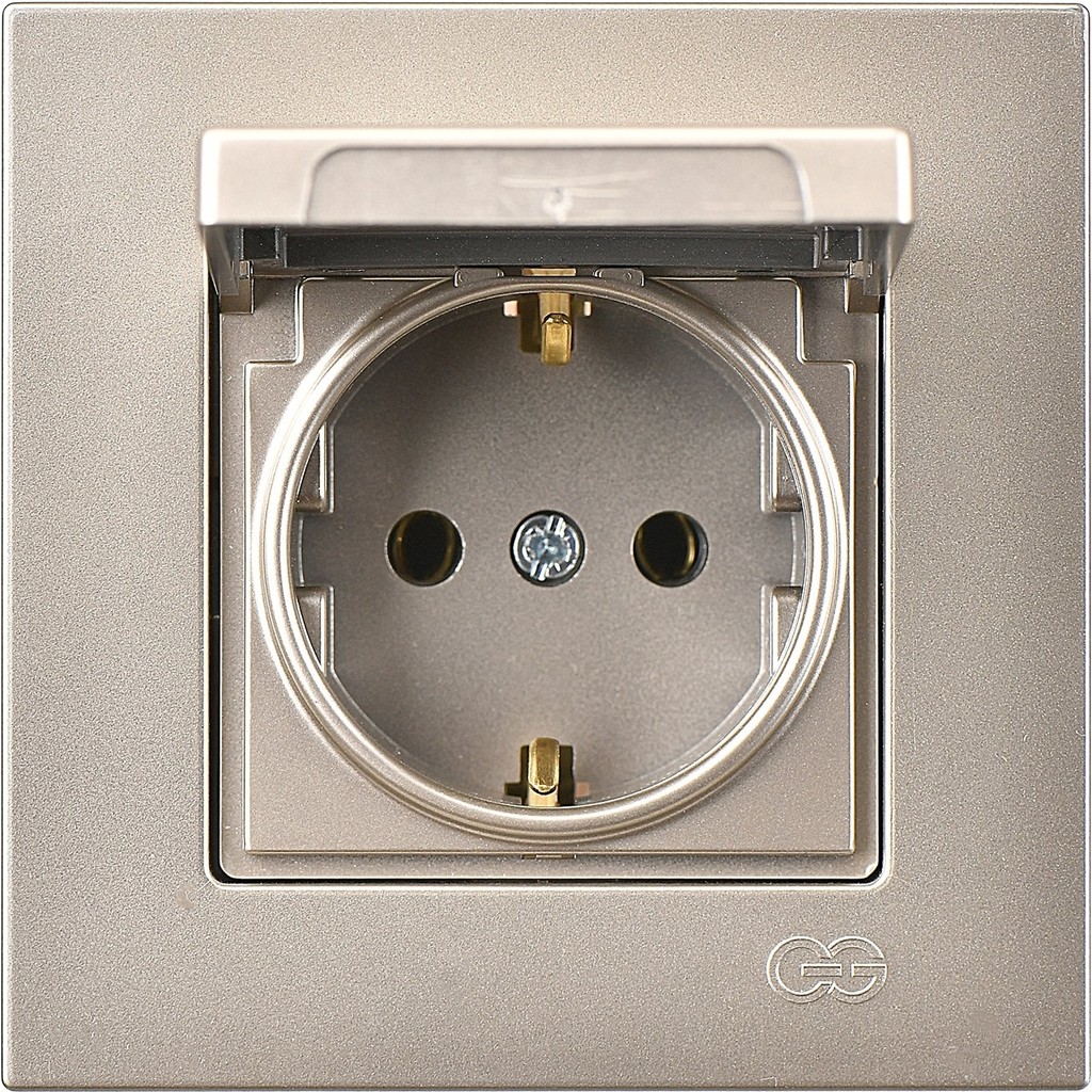 Günsan Elektrik Eqona Metalik Bej Kapaklı Topraklı Priz Prizler Fiyatı